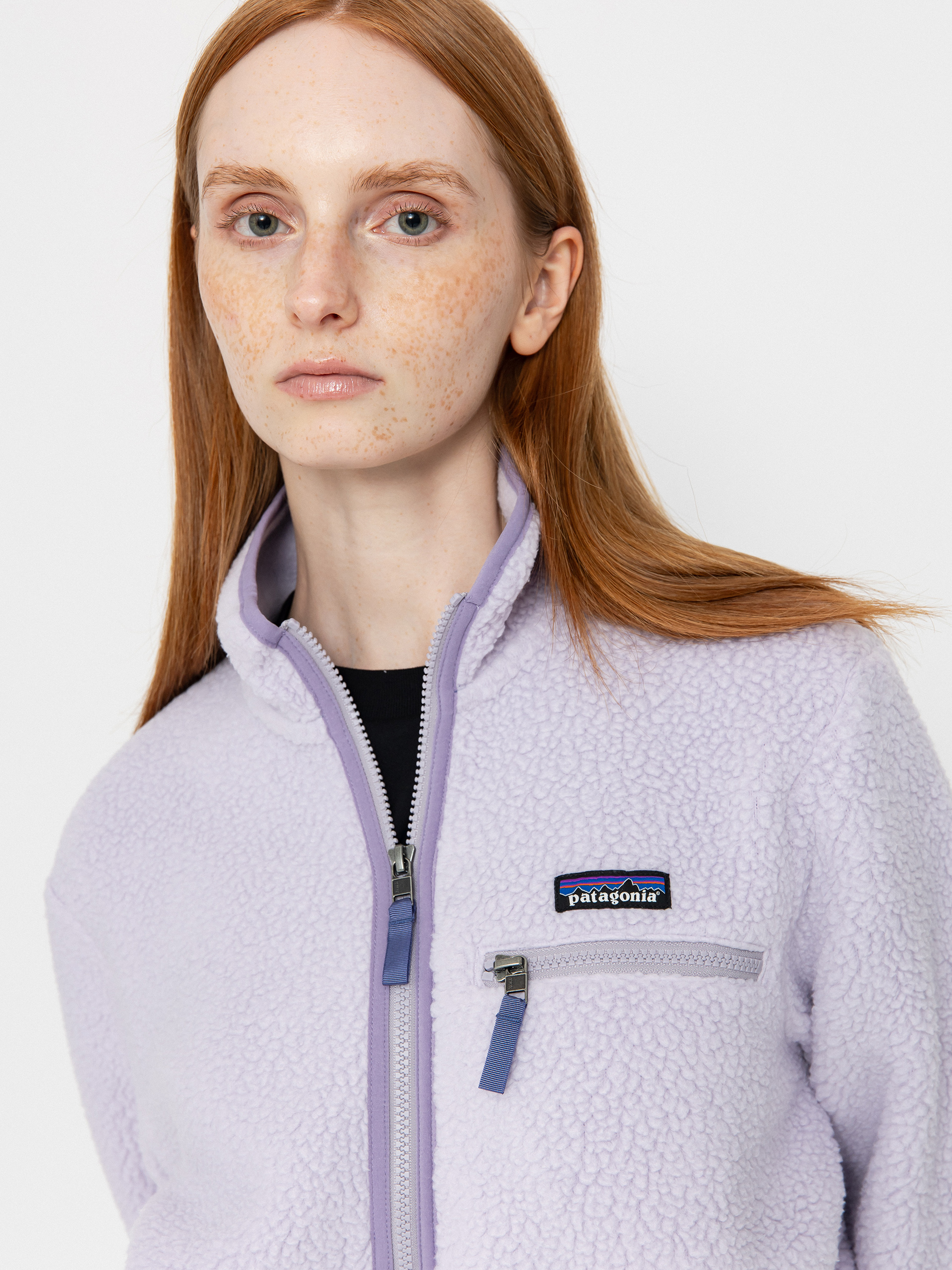 Womens Patagonia Retro Pile Marsupial Fleece (foxglove purple)
