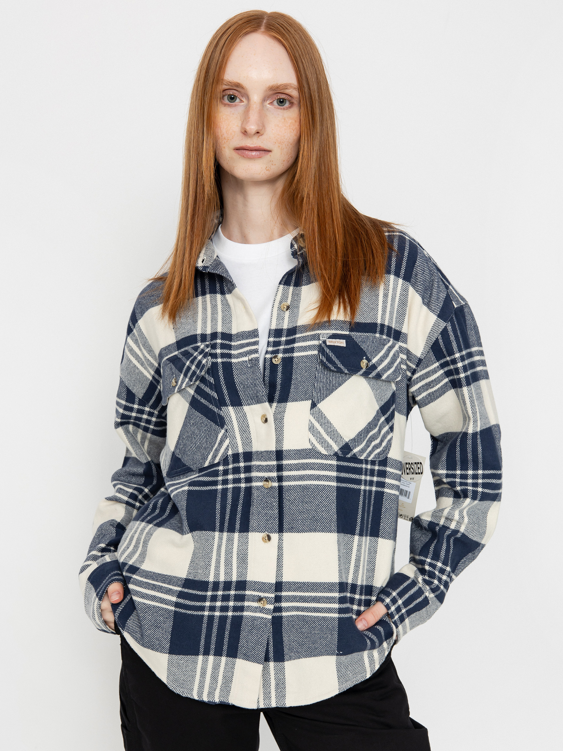 Brixton Bowery Classic Flannel Shirt Wmn (azure blue/whitecap plaid)
