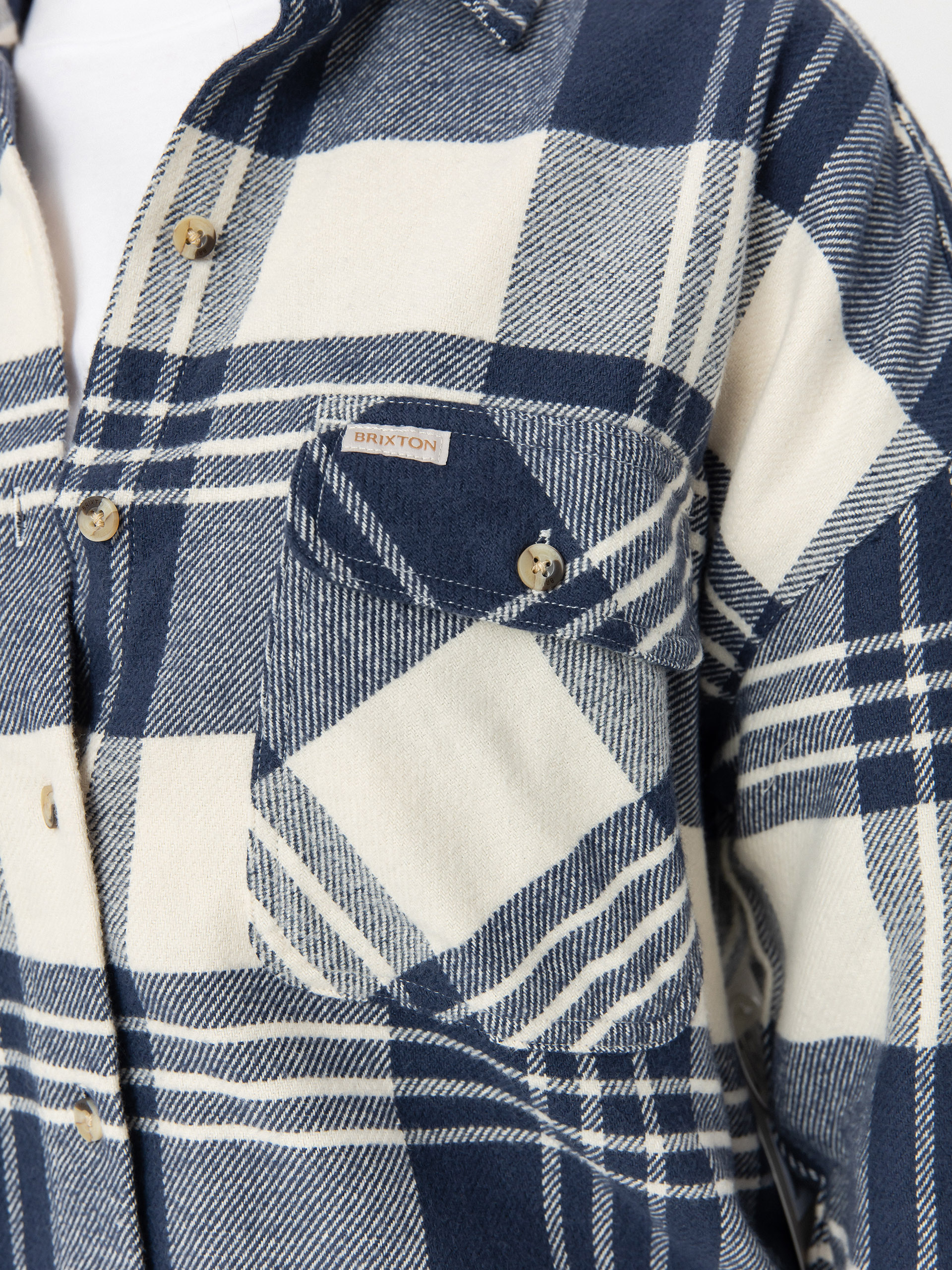 Brixton Bowery Classic Flannel Shirt Wmn (azure blue/whitecap plaid)