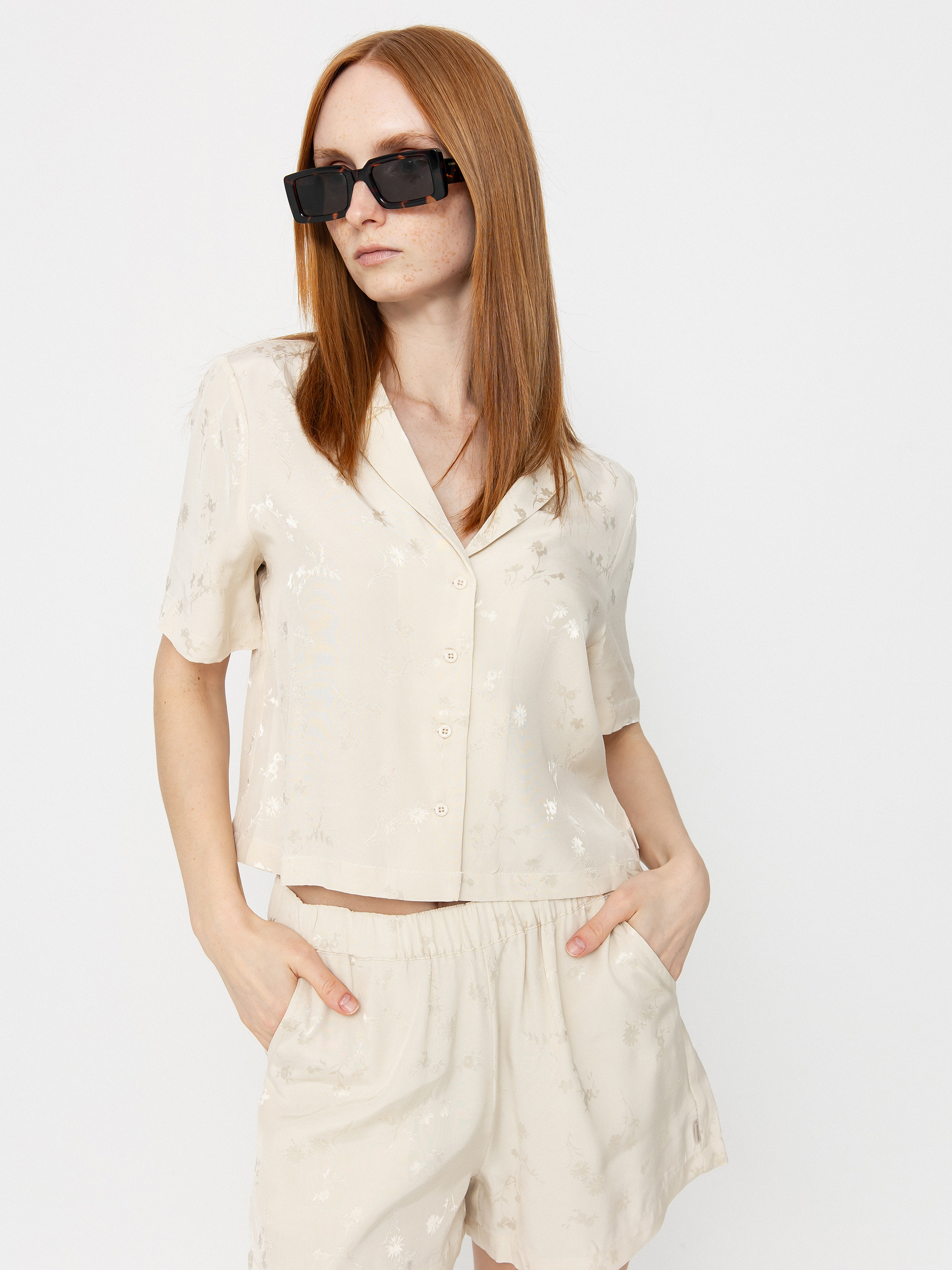 Brixton Silky Jacquard Button Down Wmn Hemd (whitecap floral jacquard)
