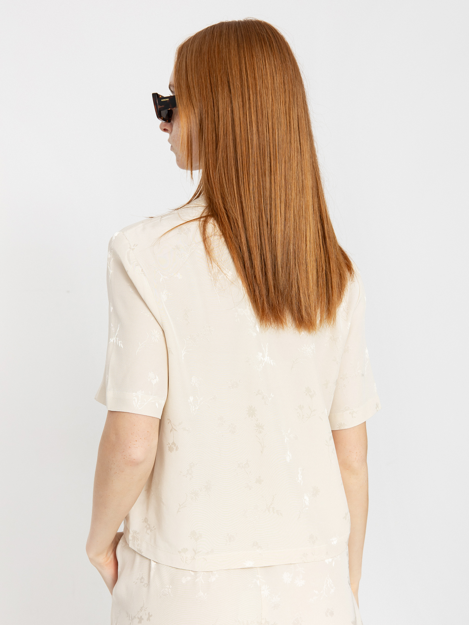 Brixton Silky Jacquard Button Down Wmn Shirt (whitecap floral jacquard)