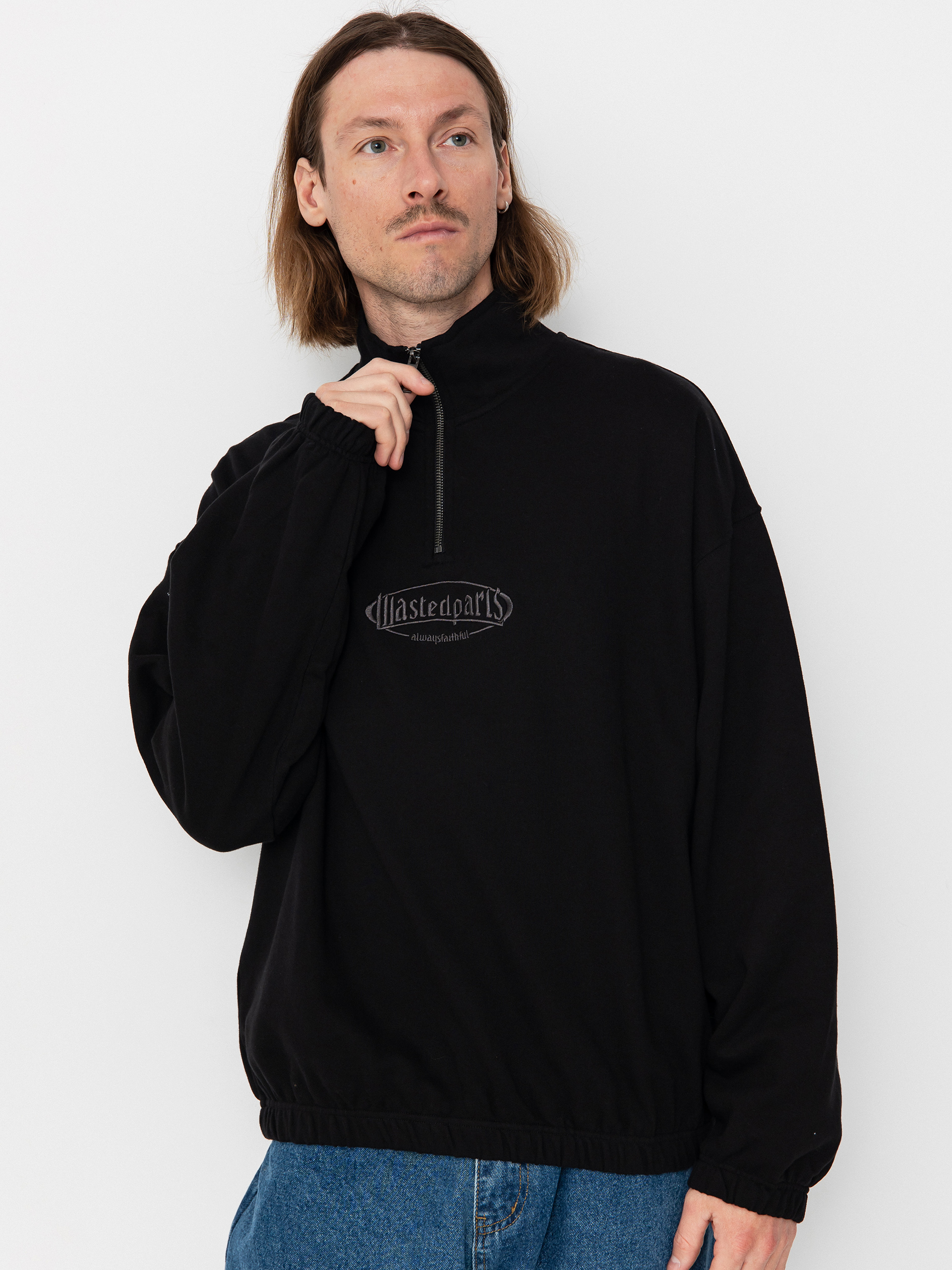 Wasted Paris Yard Boxy Funnel Sweatshirt (black)