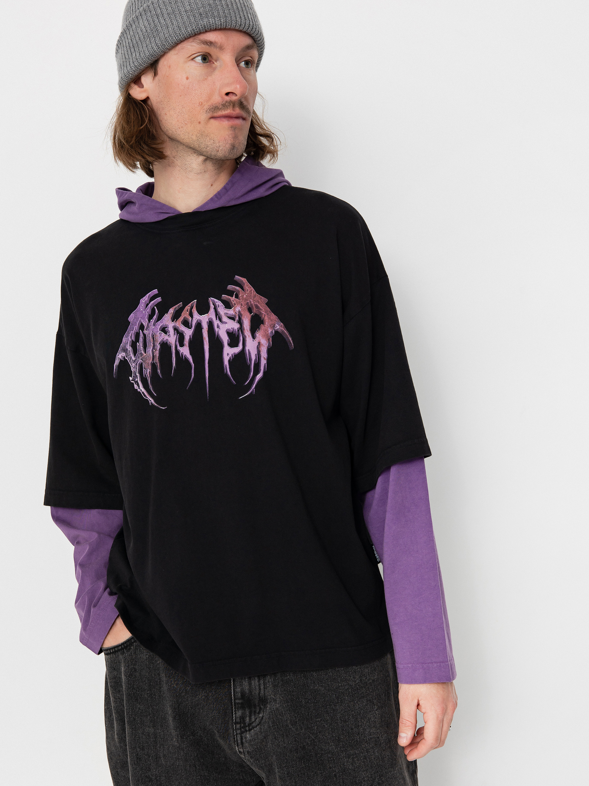 Wasted Paris Slug Age HD Hoodie (faded black/imperial purple)