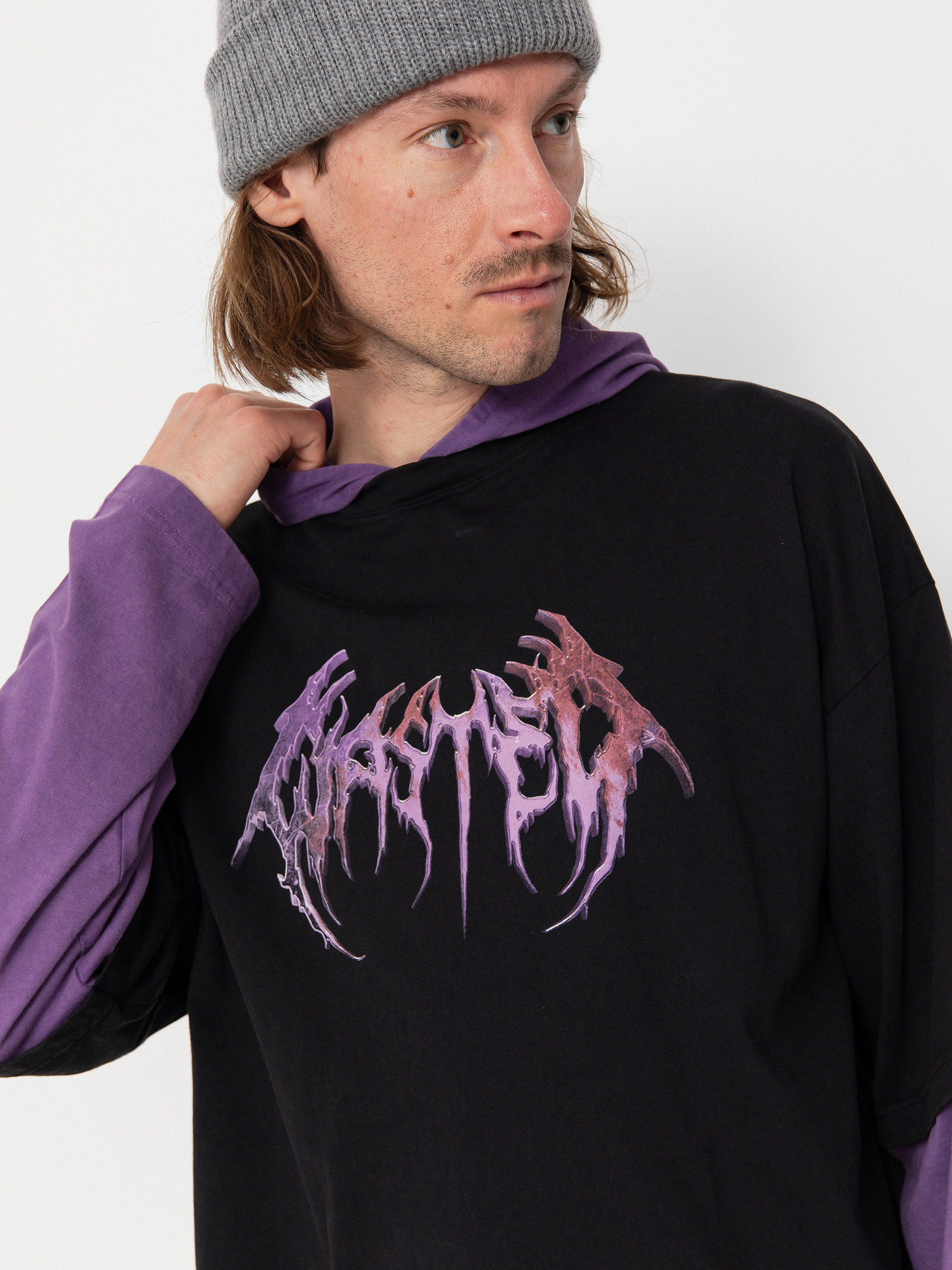 Wasted Paris Slug Age HD Hoodie (faded black/imperial purple)