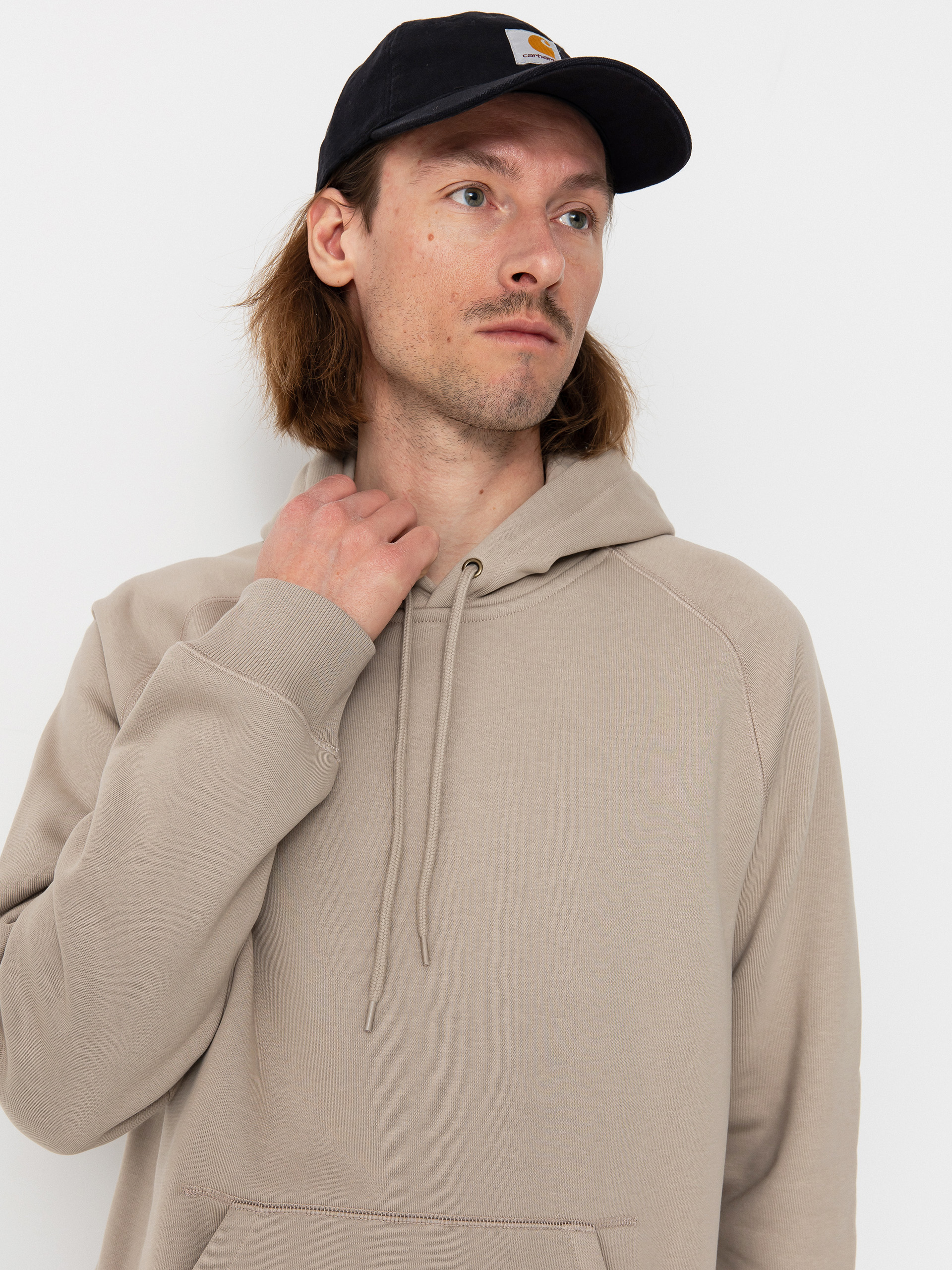 【carhartt】\"Hooded Chase\"フードチェイスフーディ/Dusky Beige ☆ドイツ発*carhartt WIP*新作*Chase ZIP フーディ/Dusky-beige