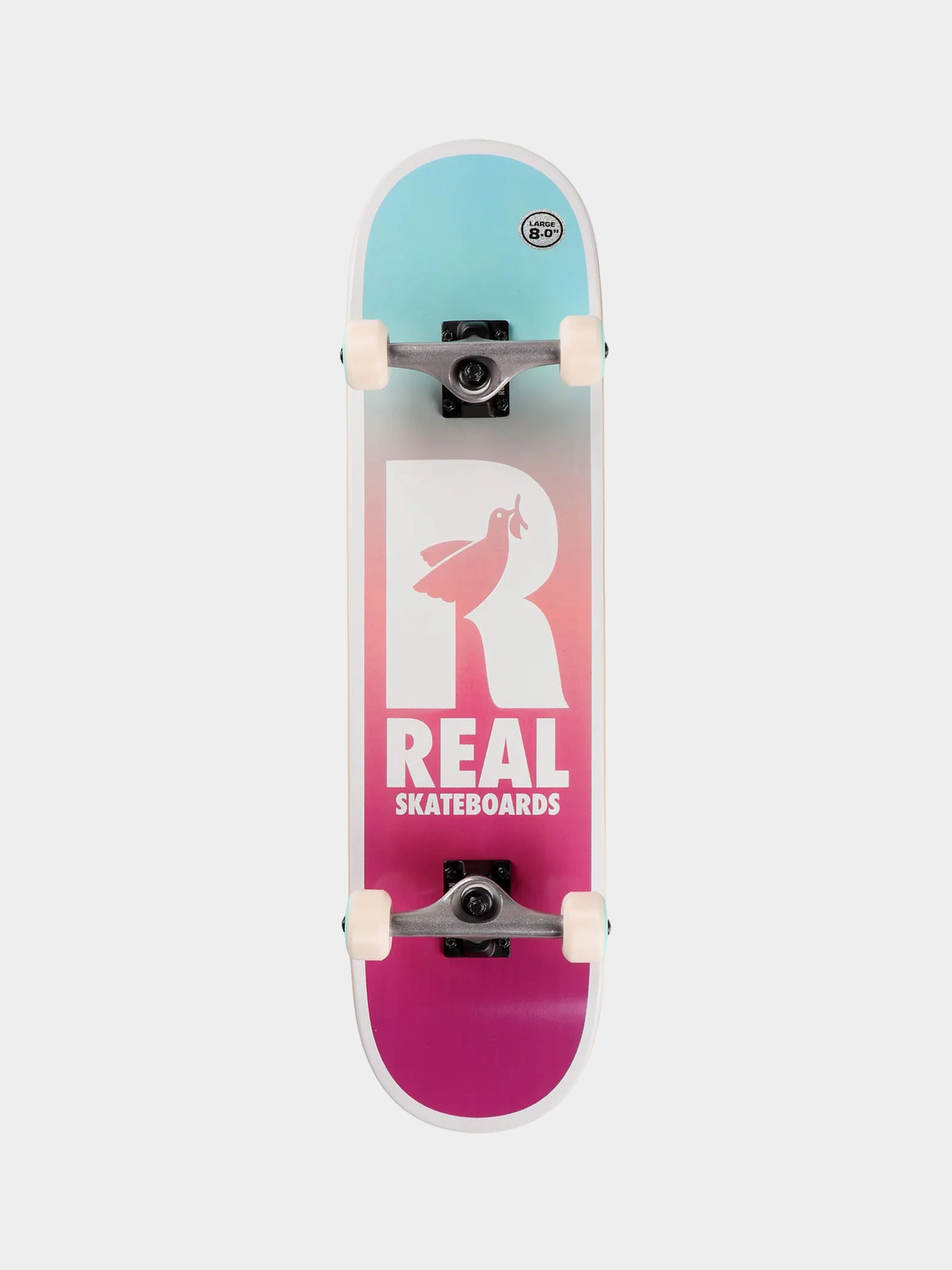 Real Be Free Fade Skateboard (teal/white/purple)