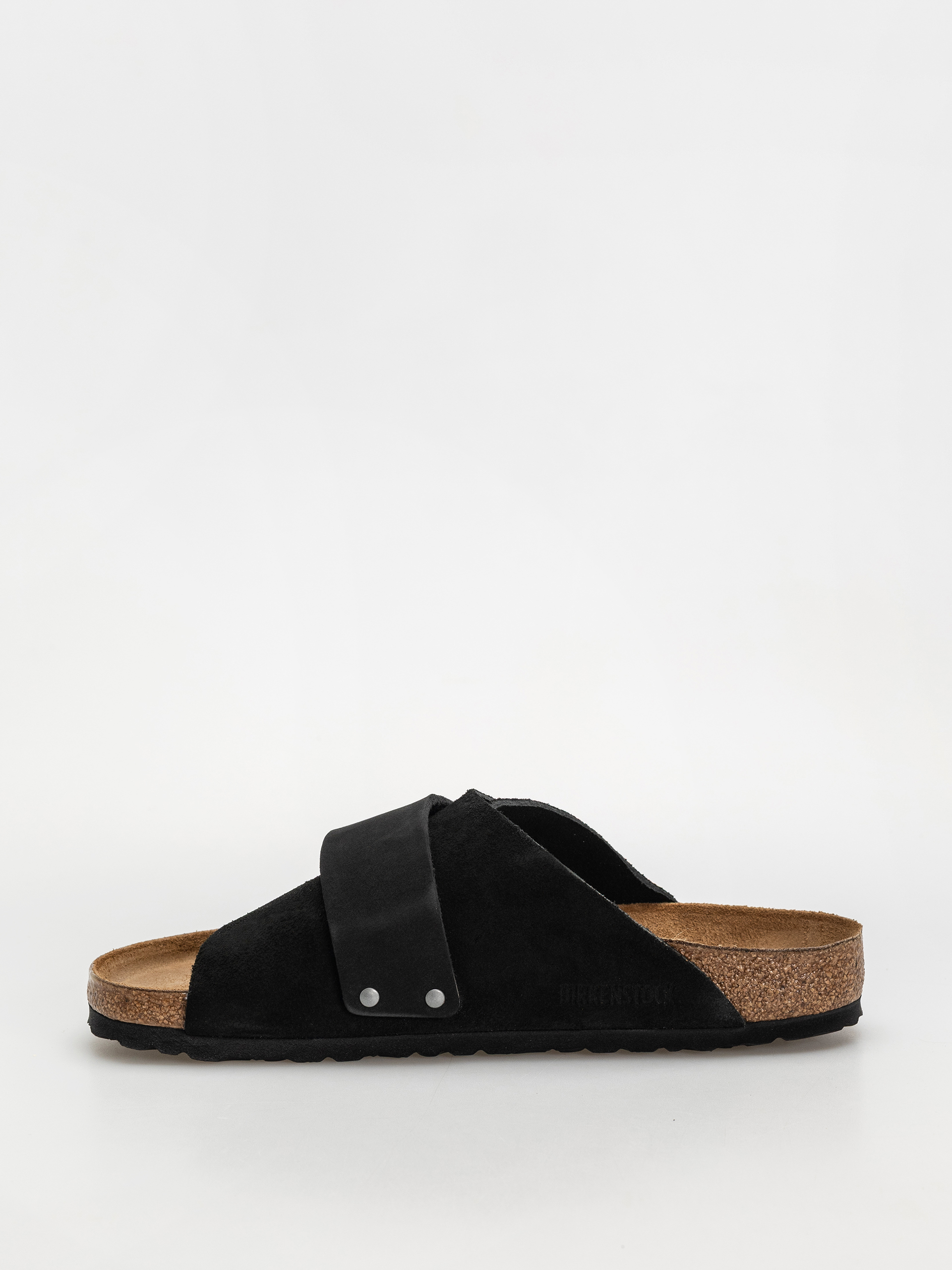 Birkenstock Flip Flops Kyoto Nubuck Suede Leather Regular (black)