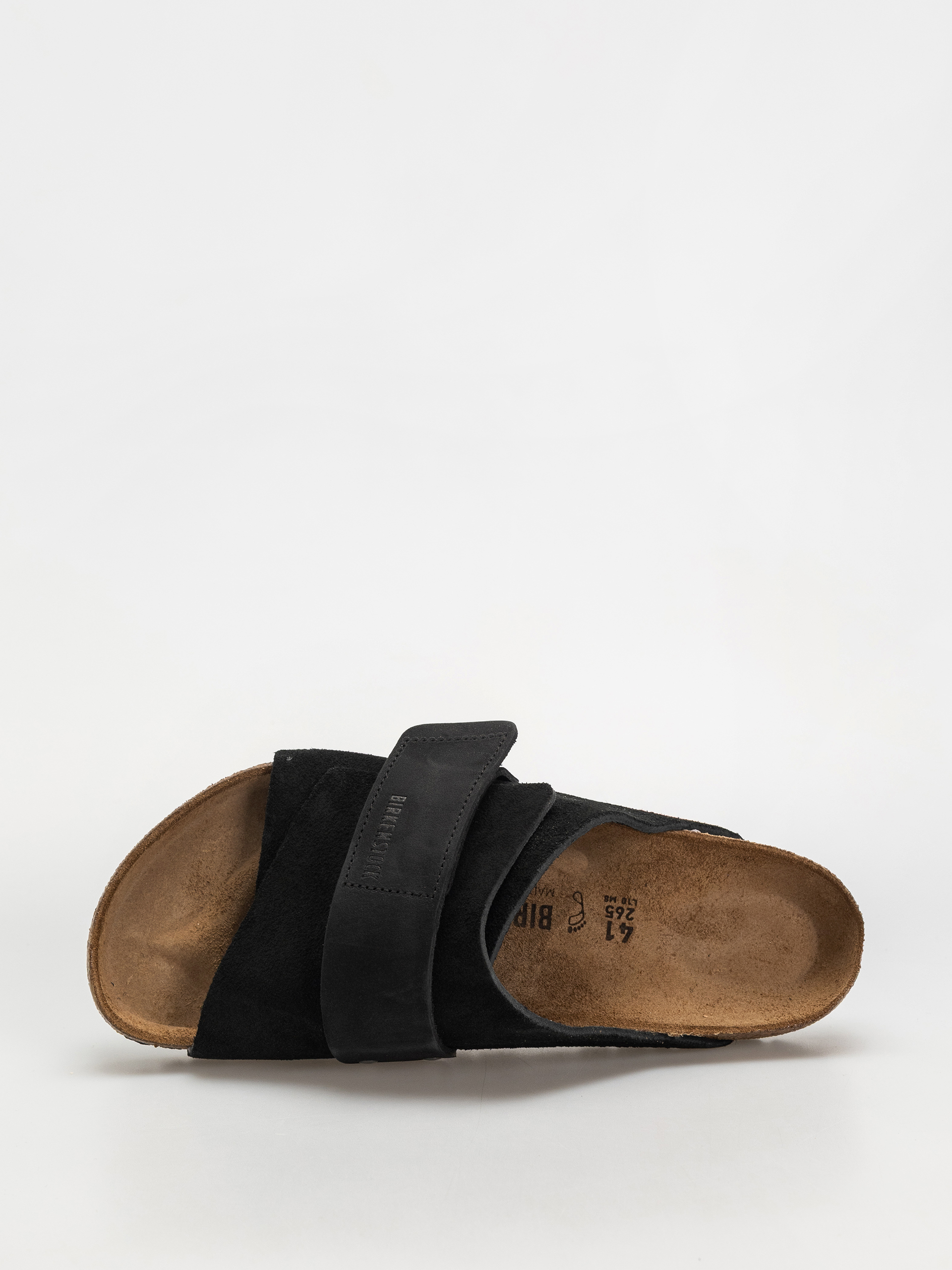 Birkenstock Flip Flops Kyoto Nubuck Suede Leather Regular (black)