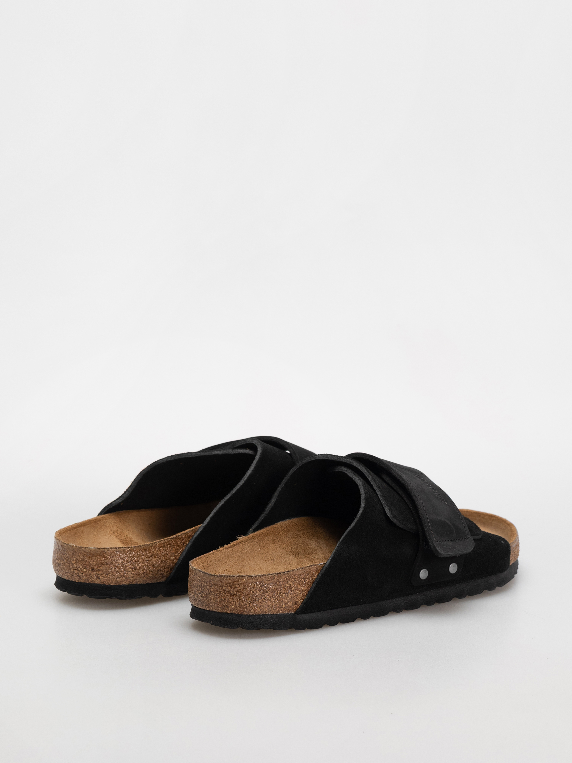 Birkenstock Flip Flops Kyoto Nubuck Suede Leather Regular (black)