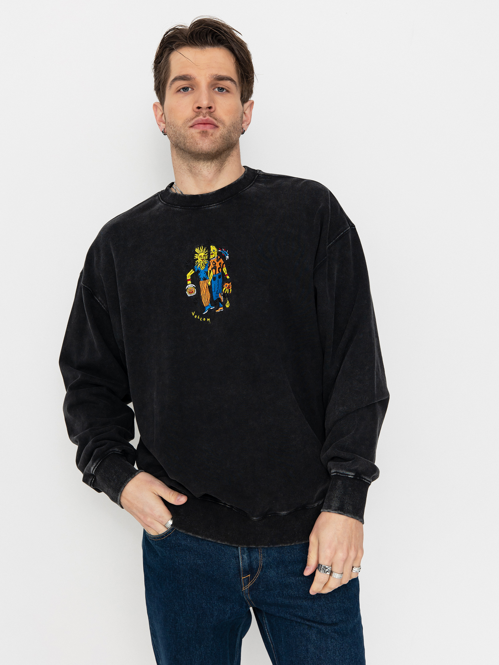 Volcom Fa Bob Mollema Crew Sweatshirt (light acid black)