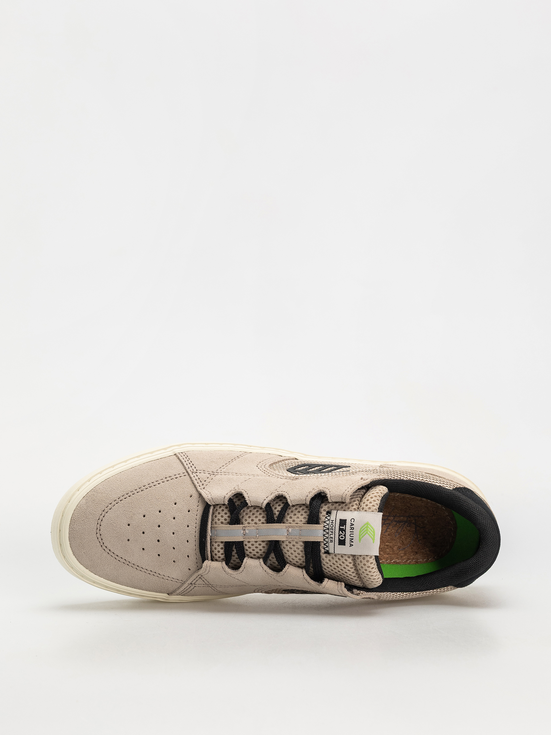 Cariuma T20 Pro Shoes (plaza taupe suede and mesh black logo)