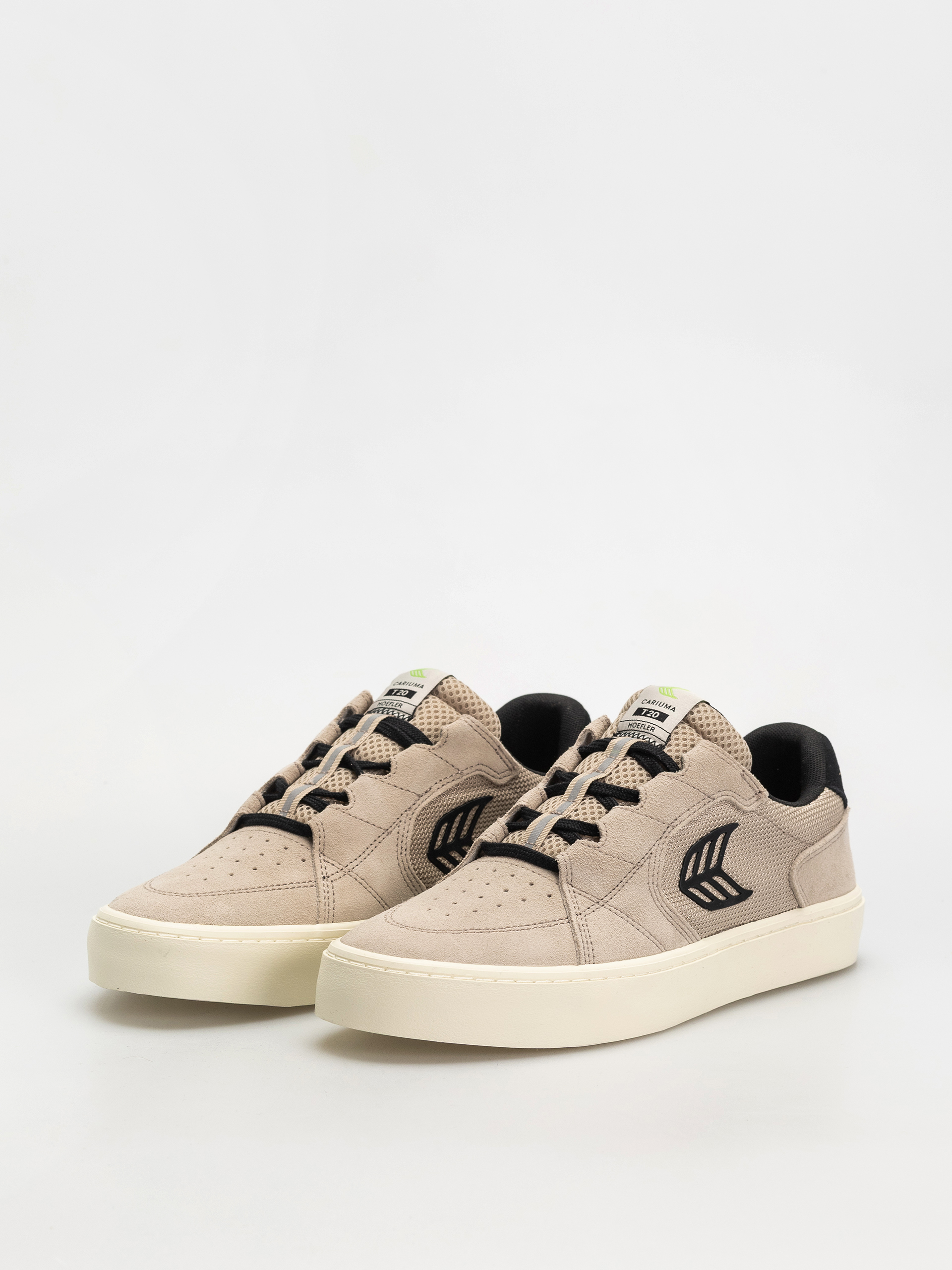 Cariuma T20 Pro Schuhe (plaza taupe suede and mesh black logo)