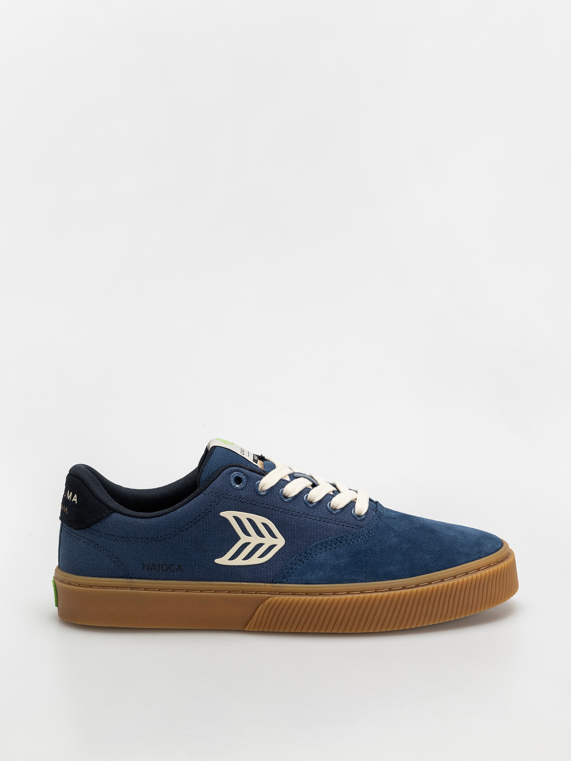 Cariuma Naioca Pro Shoes (gum shadow blue suede and canvas ivory logo navy)