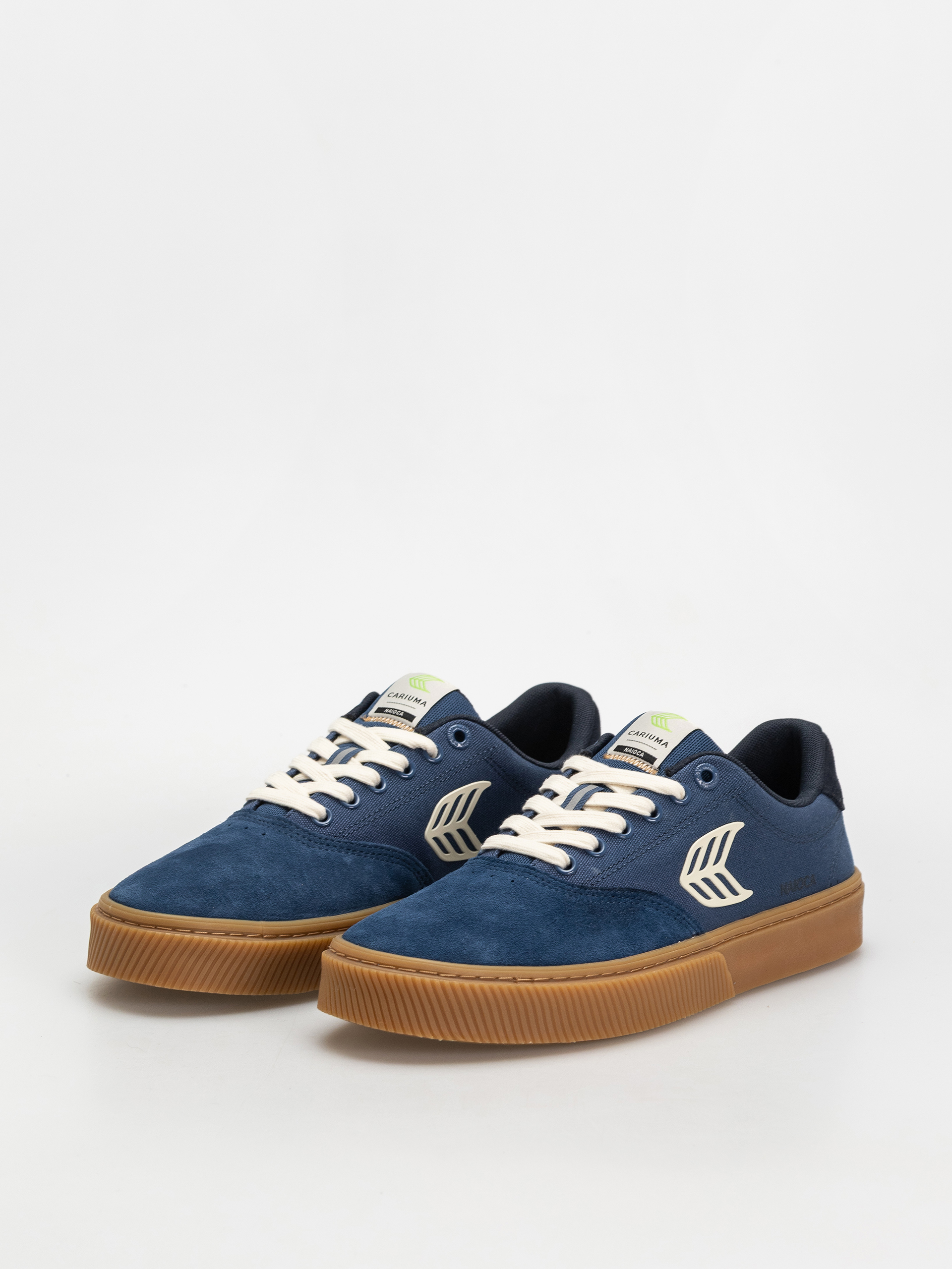 Cariuma Naioca Pro Schuhe (gum shadow blue suede and canvas ivory logo navy)