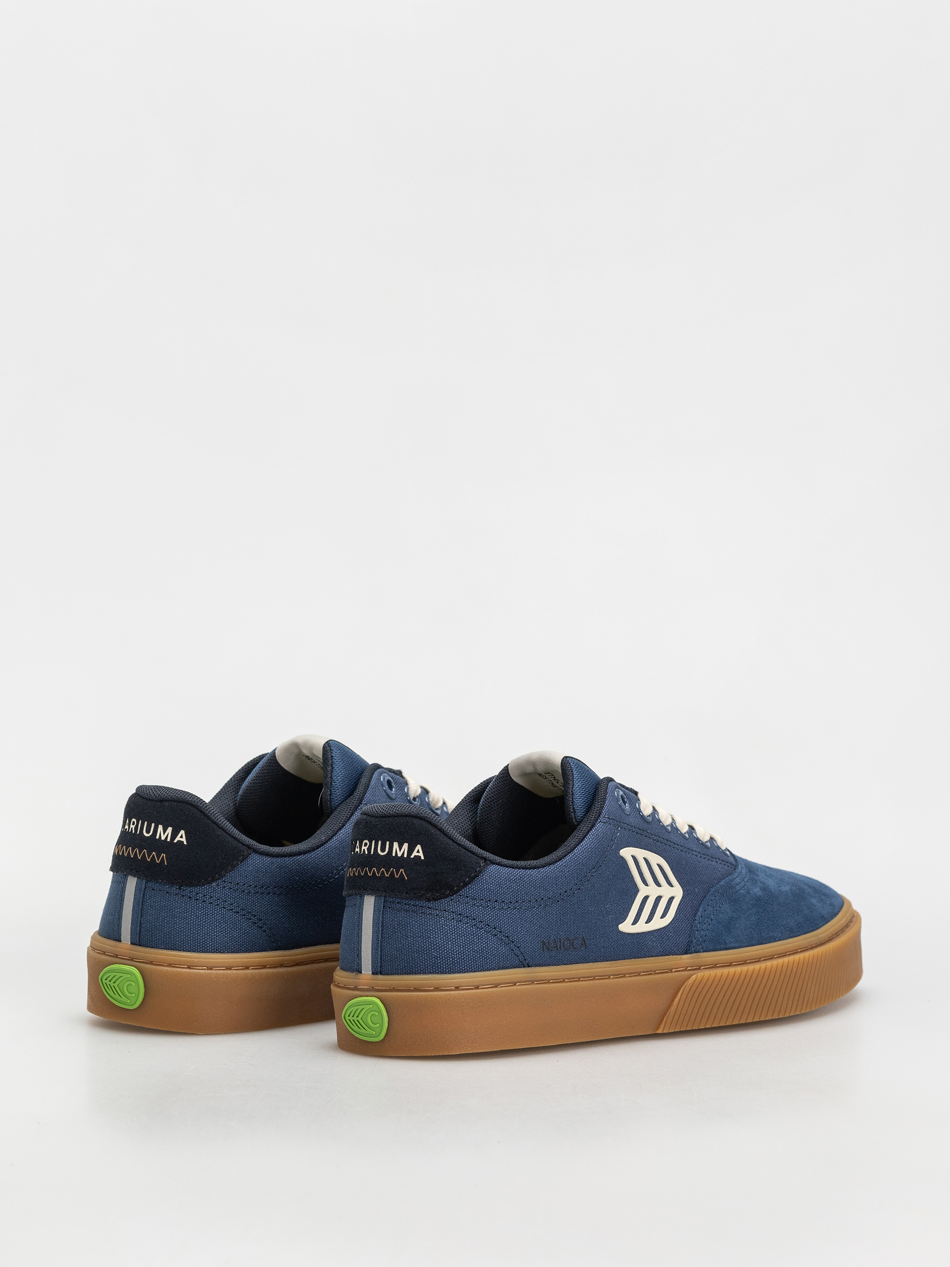 Cariuma Naioca Pro Schuhe (gum shadow blue suede and canvas ivory logo navy)