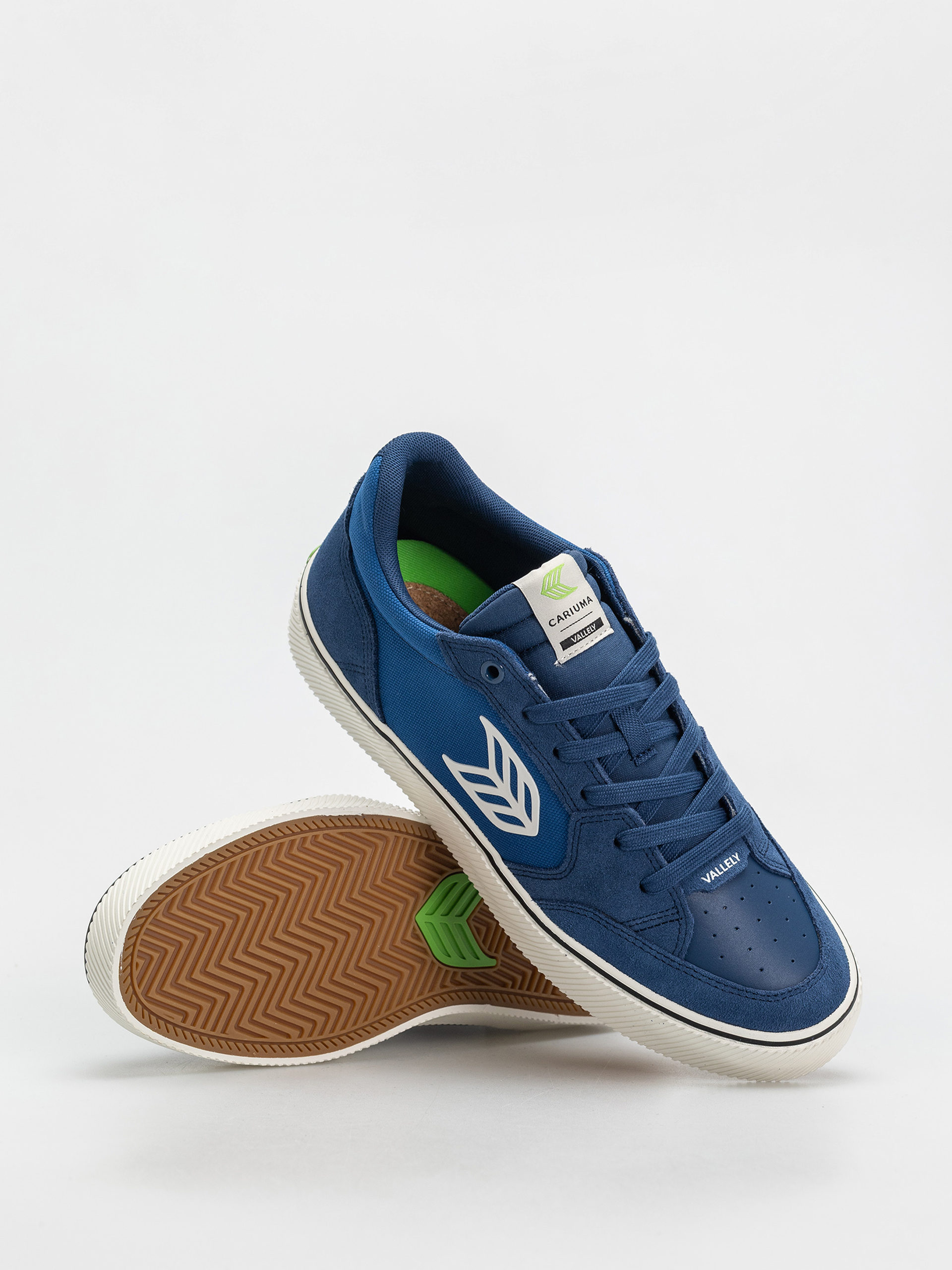 Cariuma Vallely Pro Shoes (mystery blue suede and cordura off white logo)