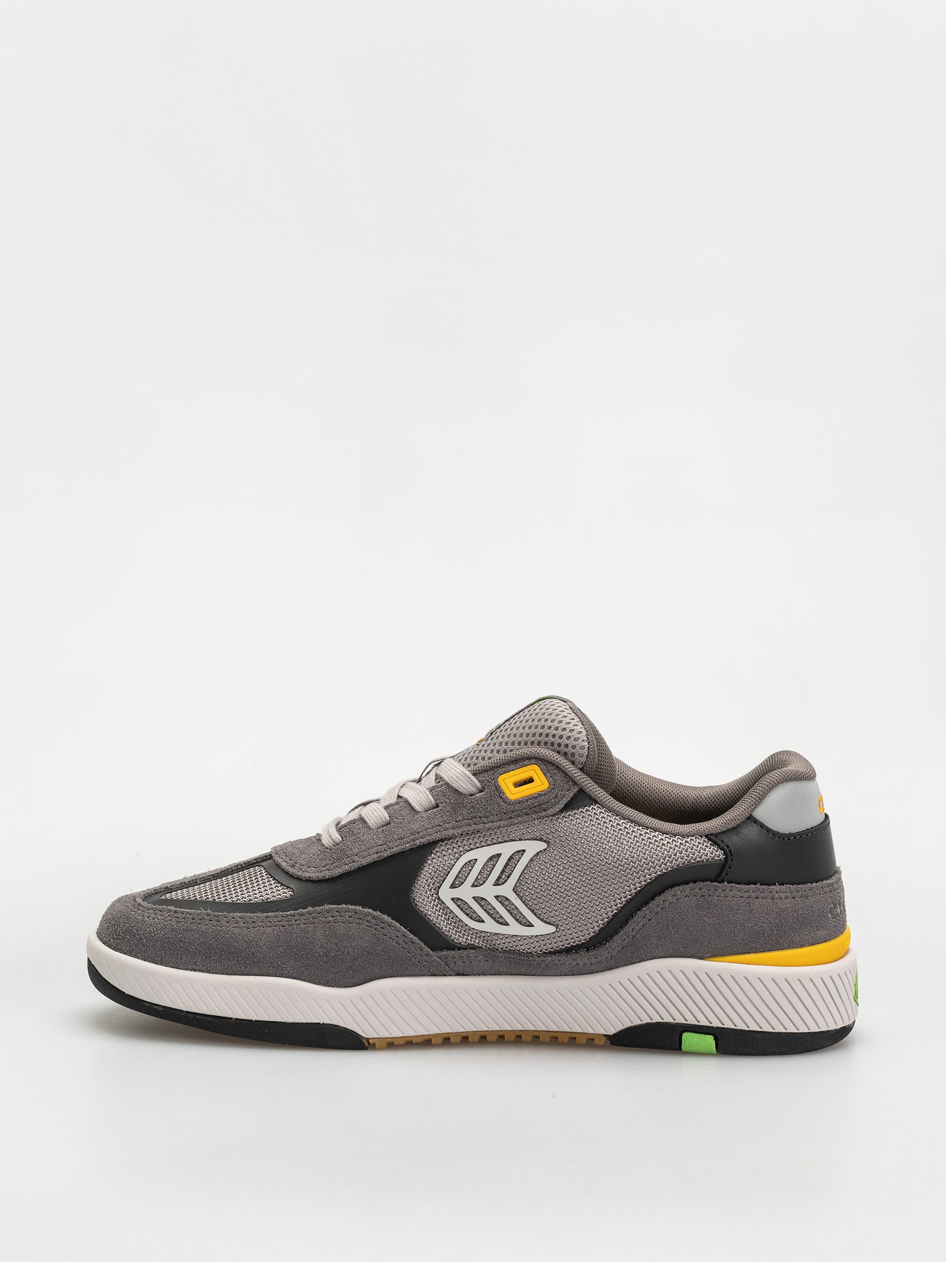 Cariuma Skategoat C25 Pro Schuhe (charcoal grey suede light grey mesh ice logo yellow)