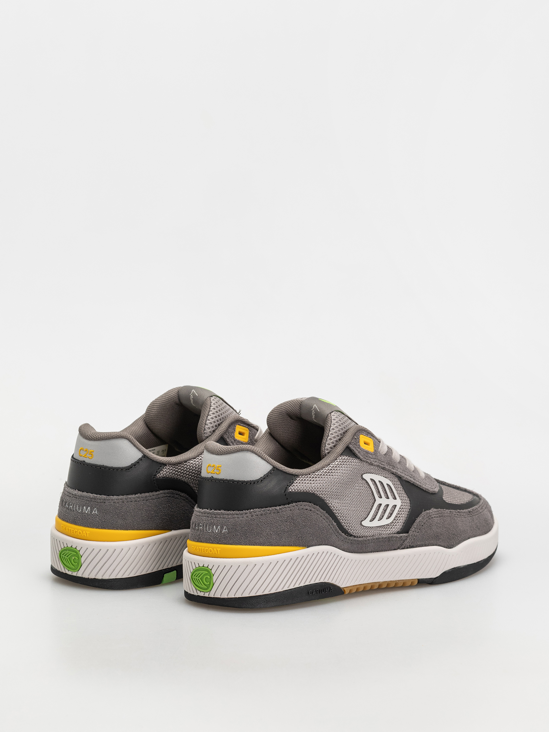Cariuma Skategoat C25 Pro Schuhe (charcoal grey suede light grey mesh ice logo yellow)