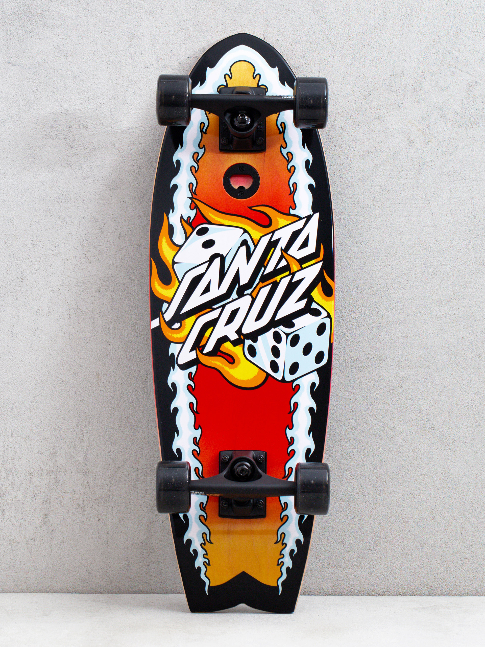 Santa Cruz Flaming Dice Dot Cruiser