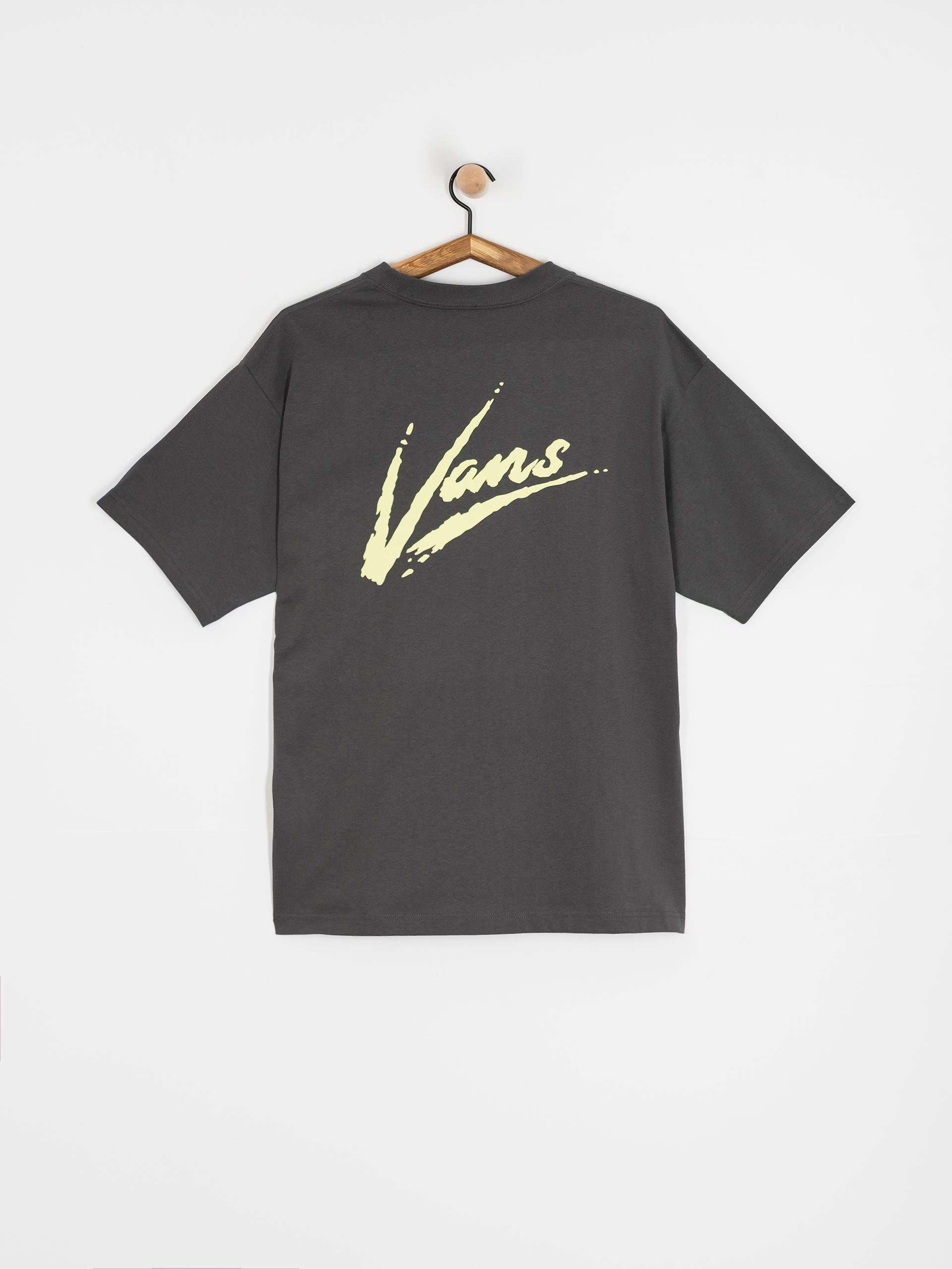 Vans Brush Script Loose T-Shirt (asphalt/shadow lime)