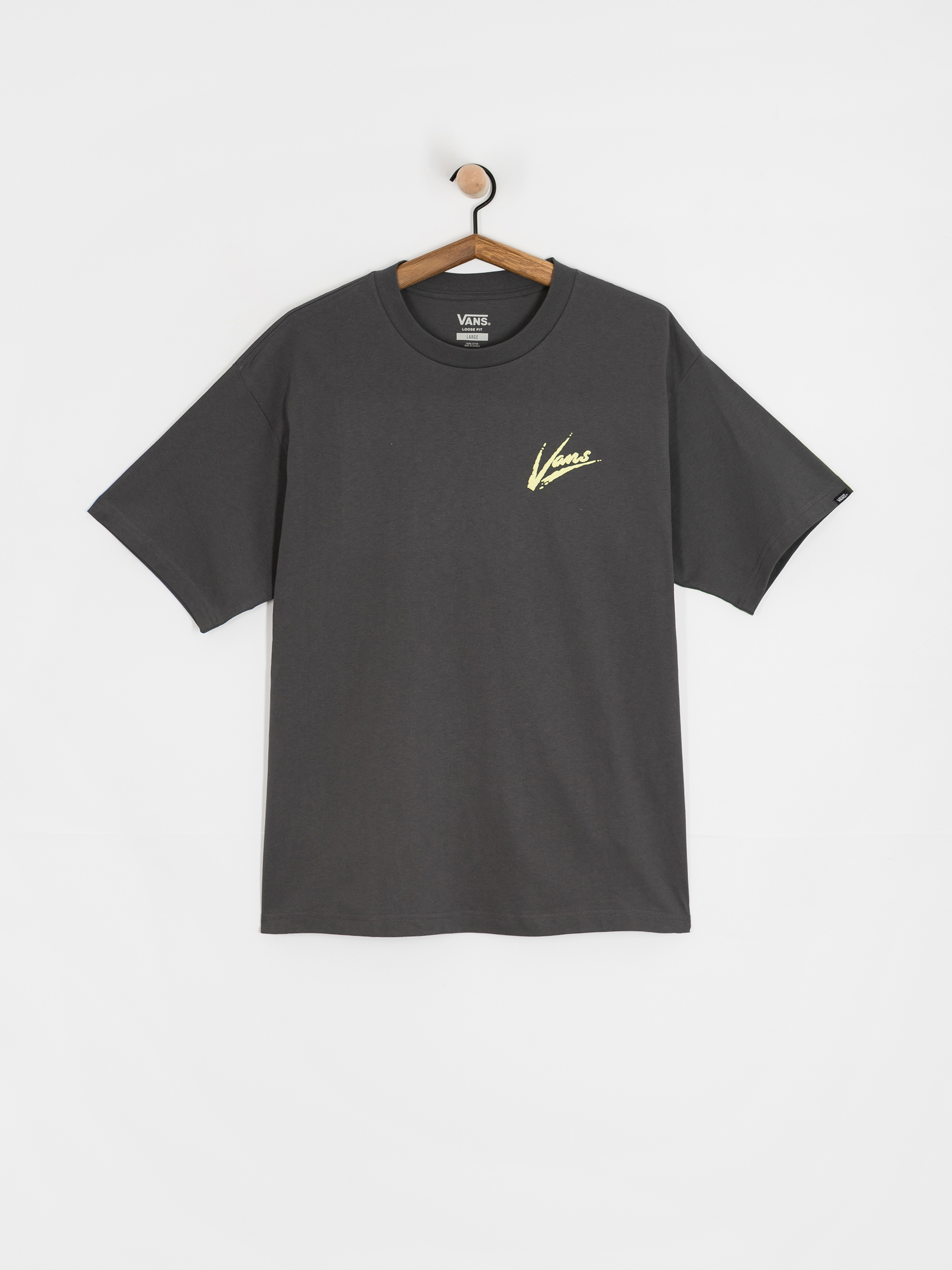 Vans Brush Script Loose T-Shirt (asphalt/shadow lime)