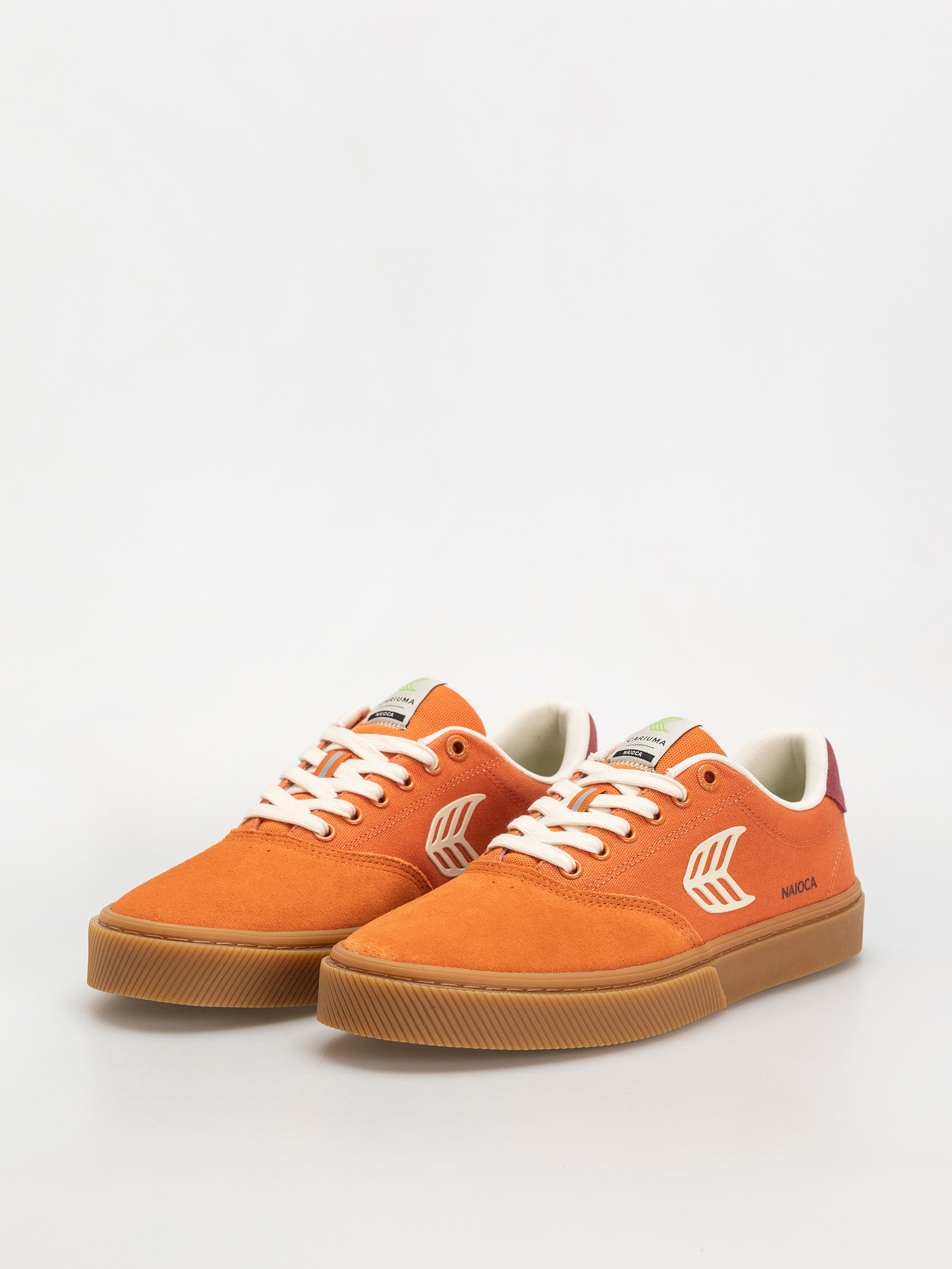 Cariuma Naioca Pro Schuhe (gum burnt orange suede and canvas ivory logo ruby wine)