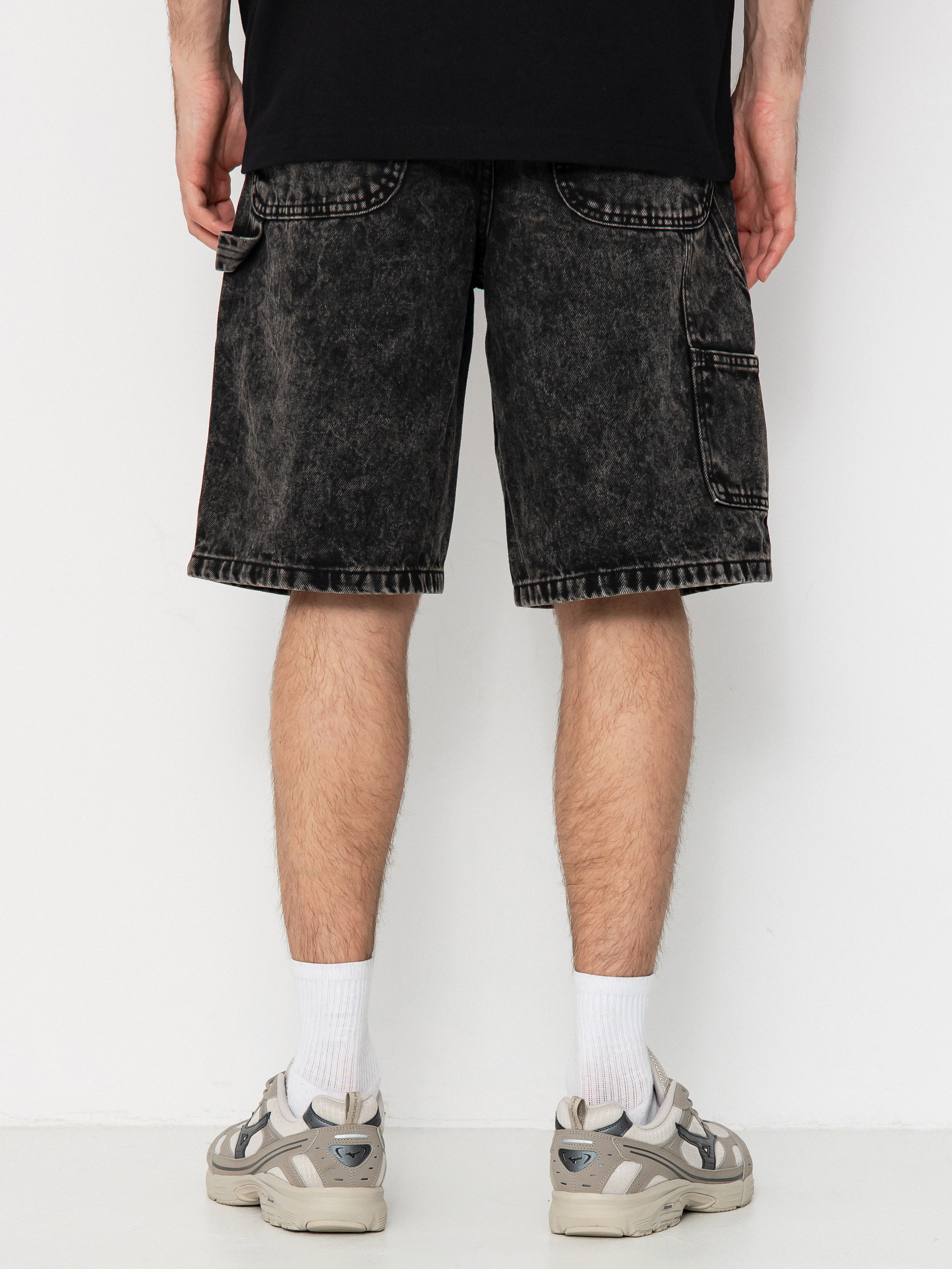 Vans Drill Chore Loose Denim Shorts (stonewash black)