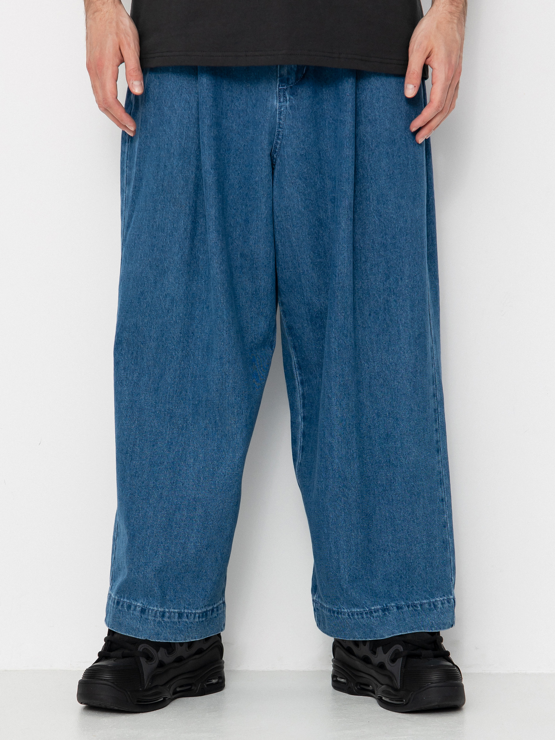 OBEY Pants Oliver Denim Pleated - blue (light indigo)