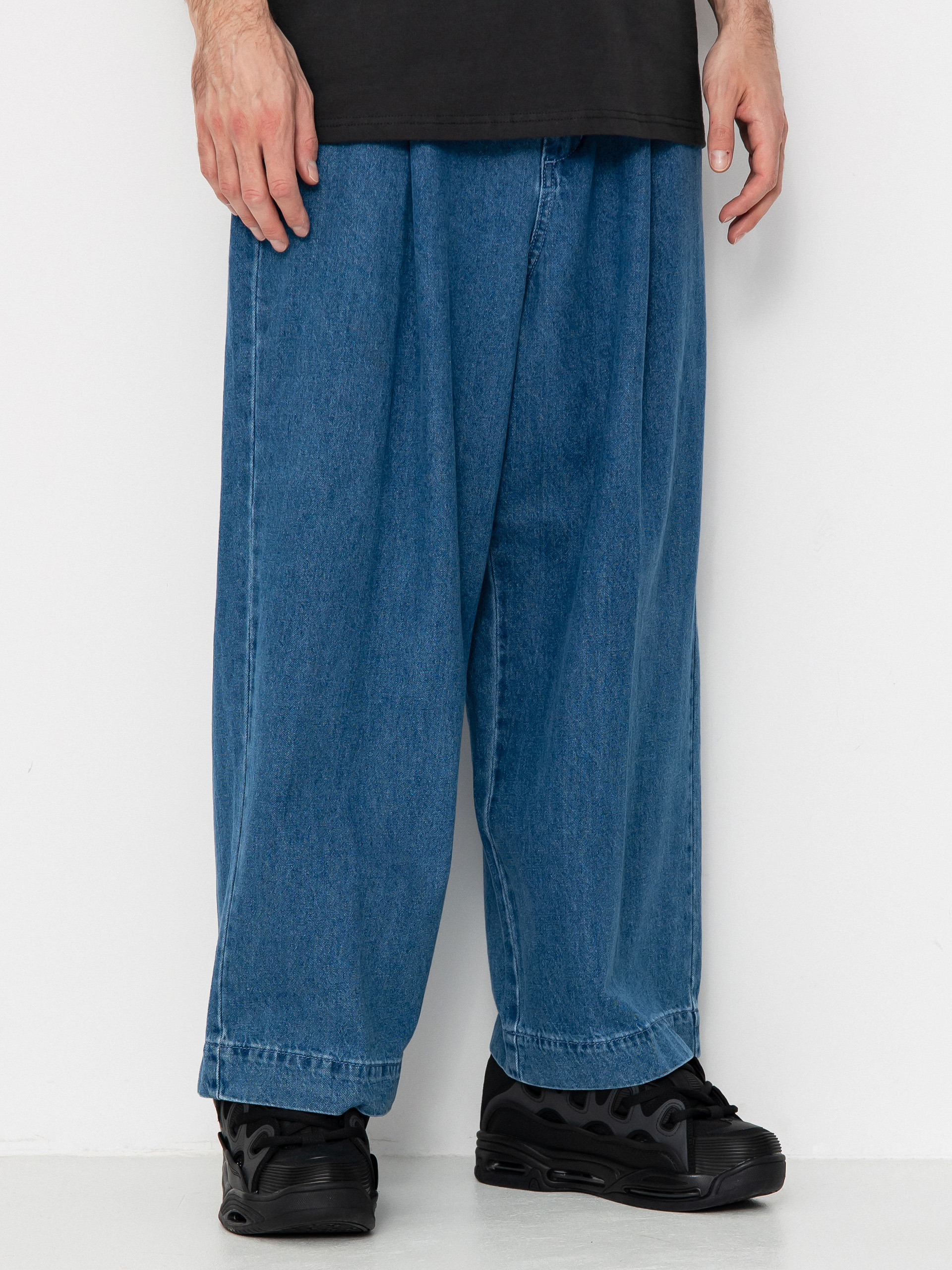 OBEY Pants Oliver Denim Pleated - blue (light indigo)