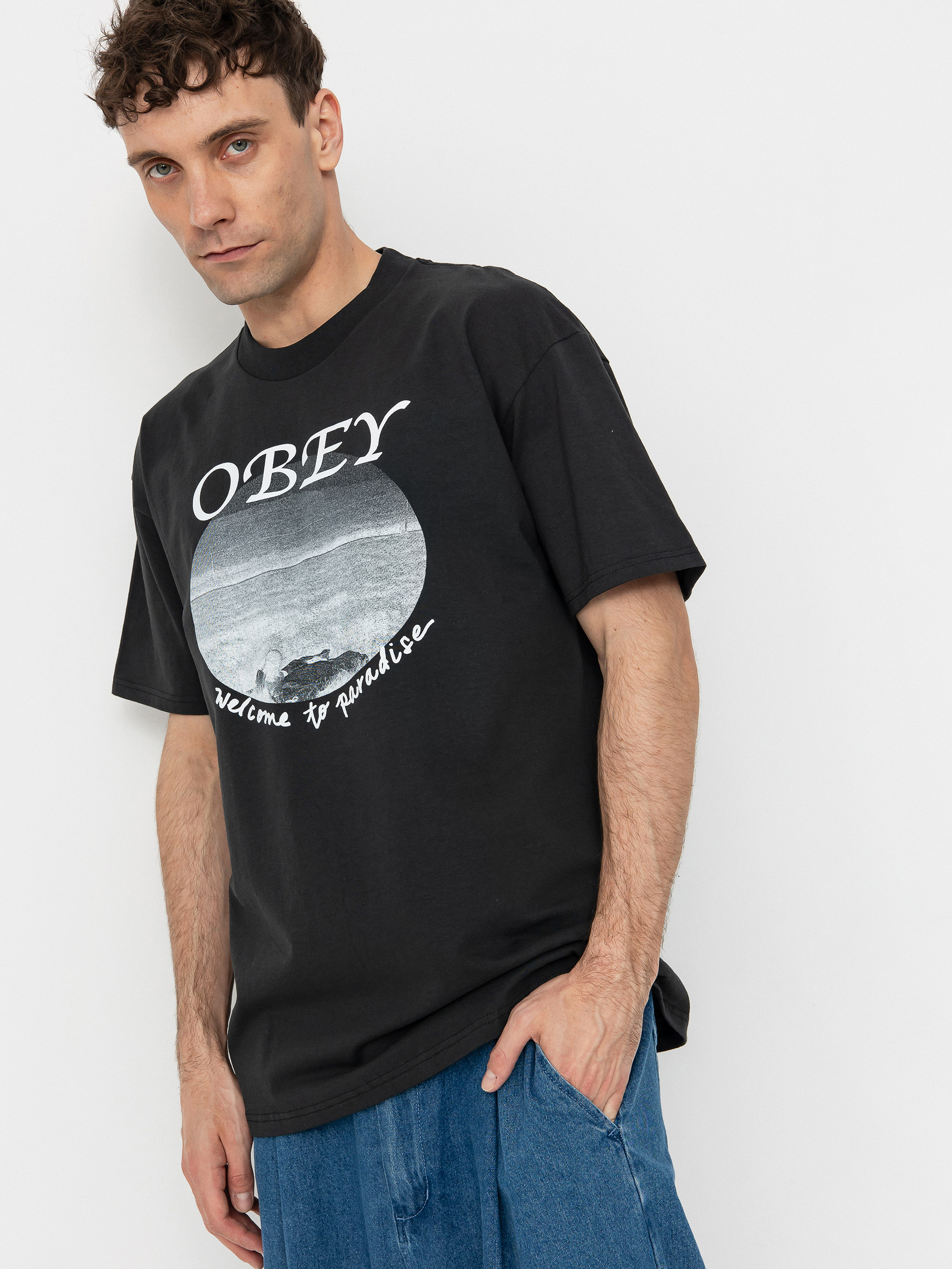 OBEY Welcome To Paradise T-Shirt (vintage black)