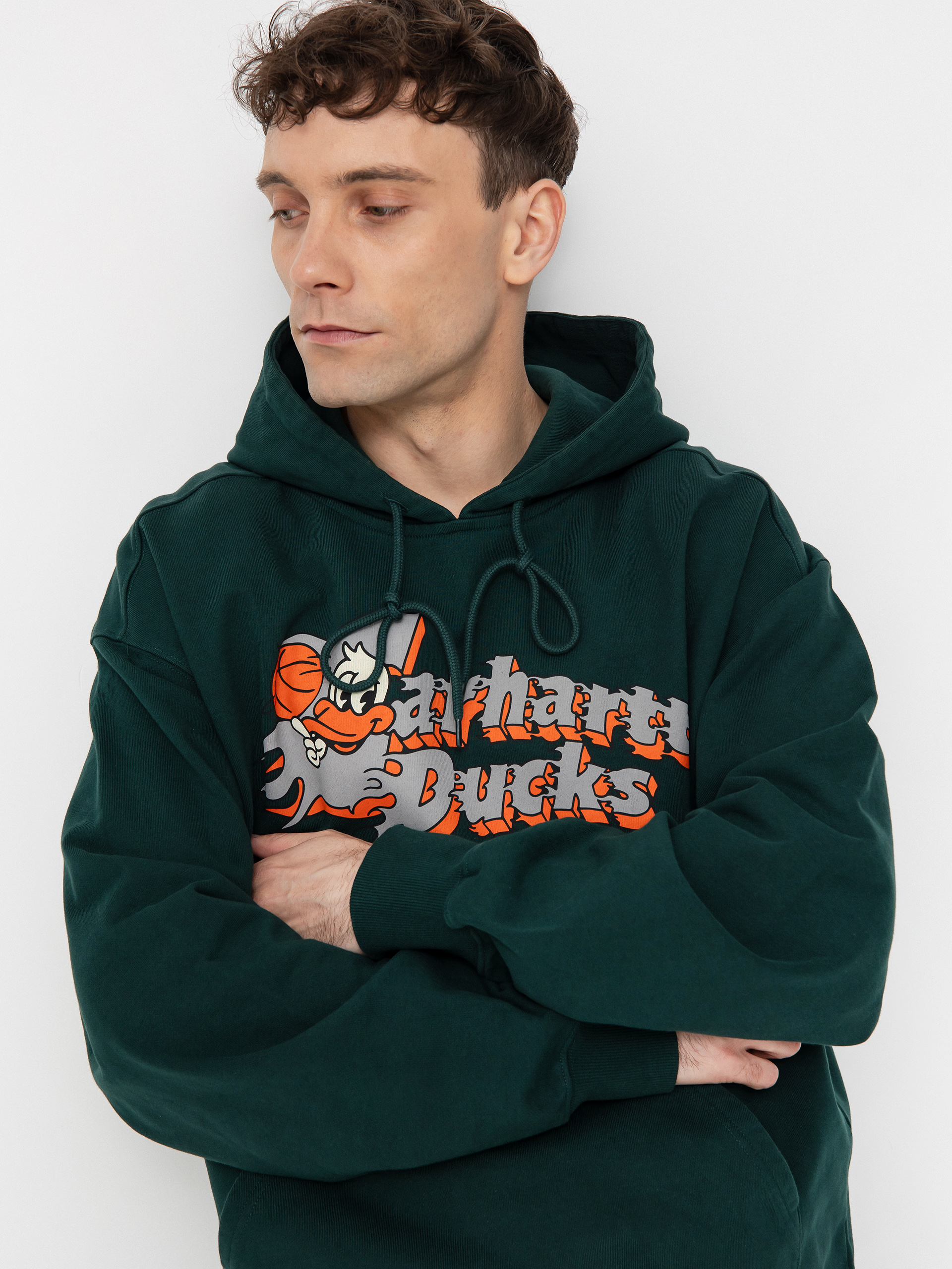 Carhartt WIP Flaming Ducks HD Hoodie - green (conifer)