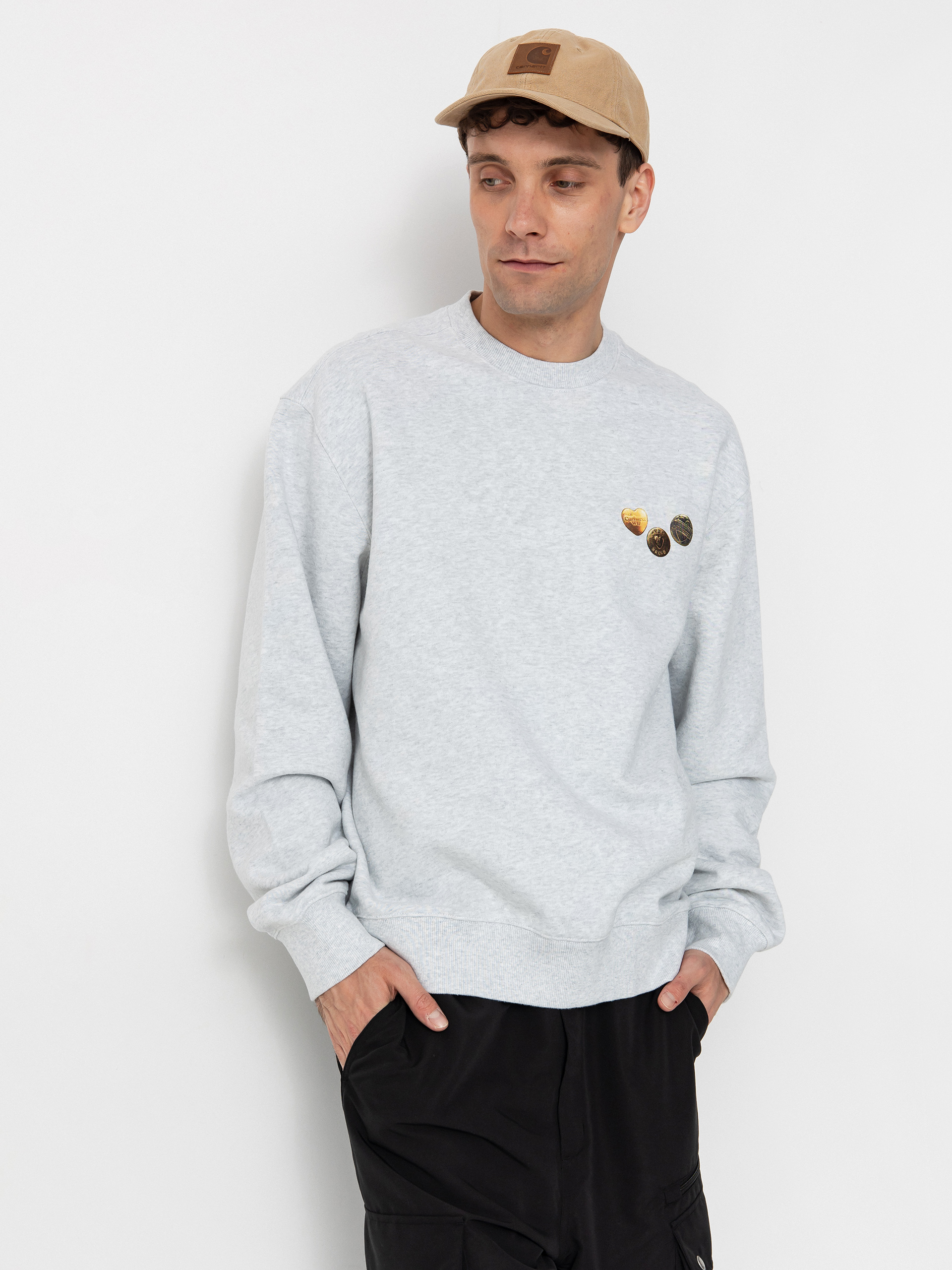 Carhartt WIP Button Sweatshirt (ash heather)