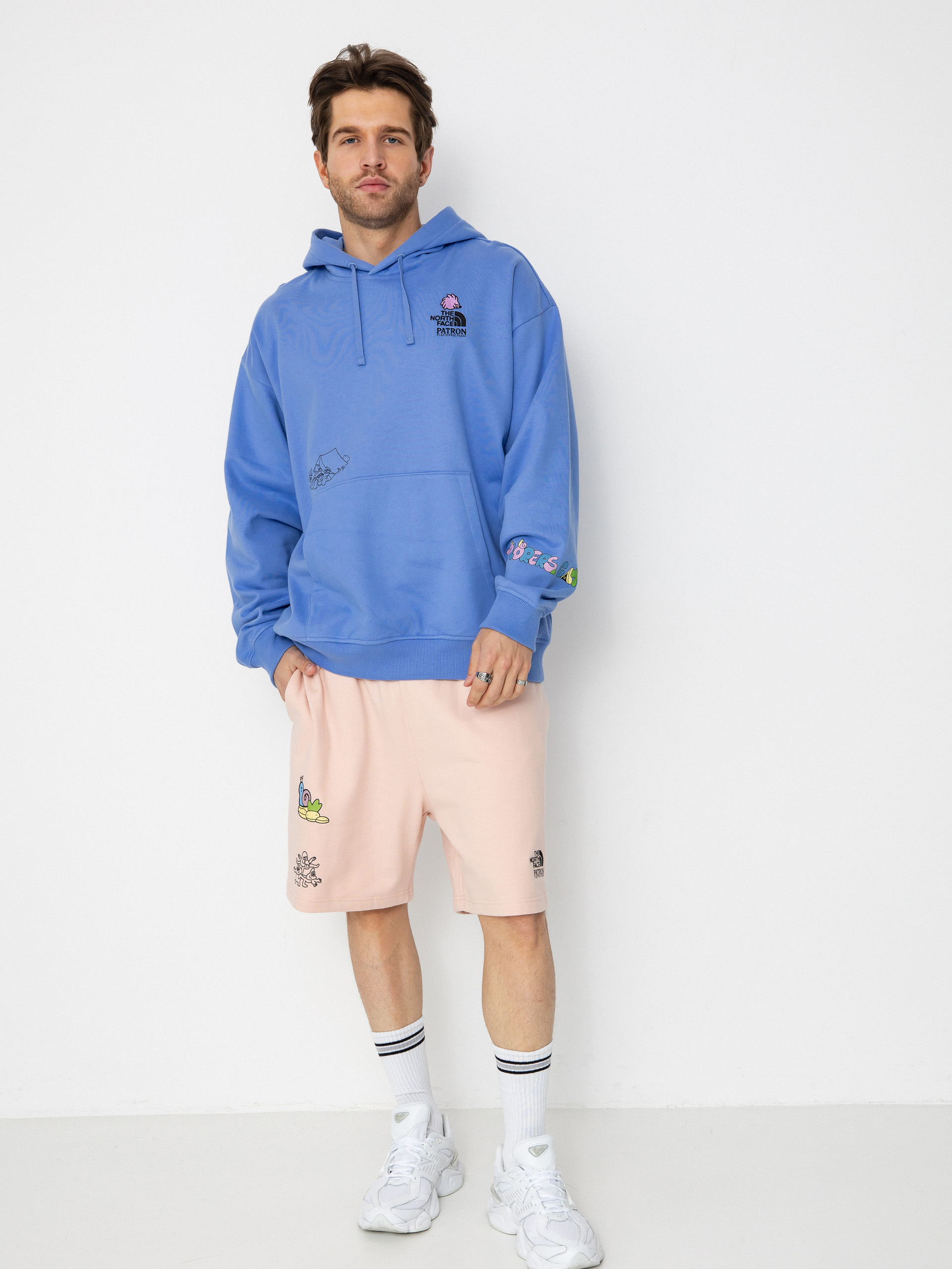 The North Face Mountain Cleanup Oversized HD Hoodie Blau