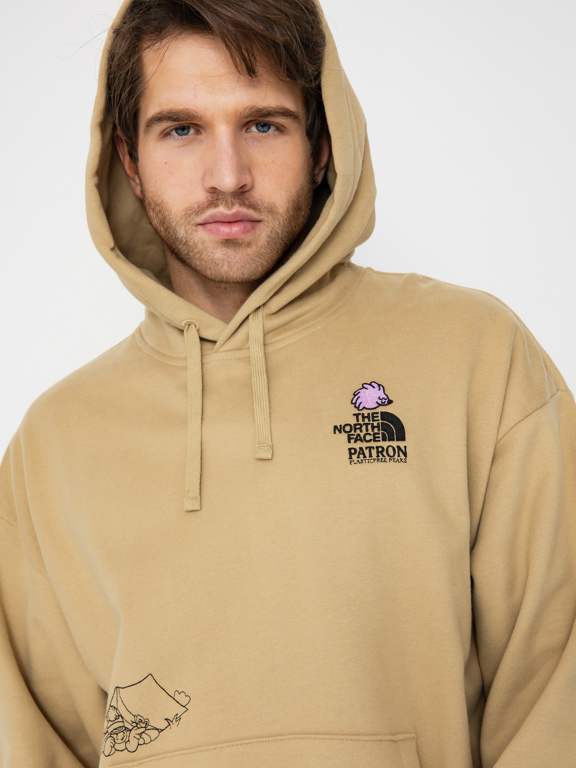 The North Face Mountain Cleanup Oversized HD Hoodie (khaki stone)