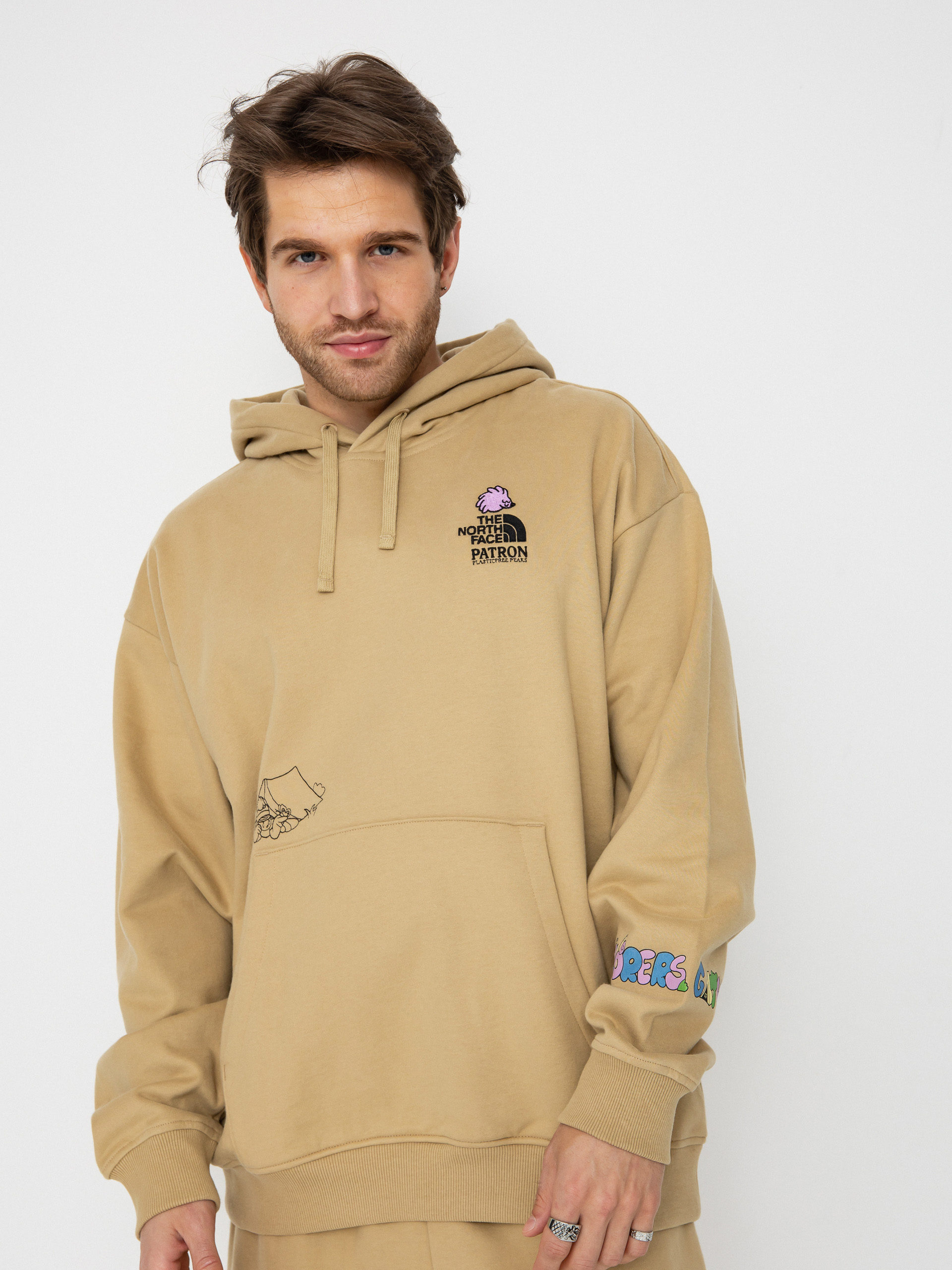 The North Face Mountain Cleanup Oversized HD Hoodie (khaki stone)