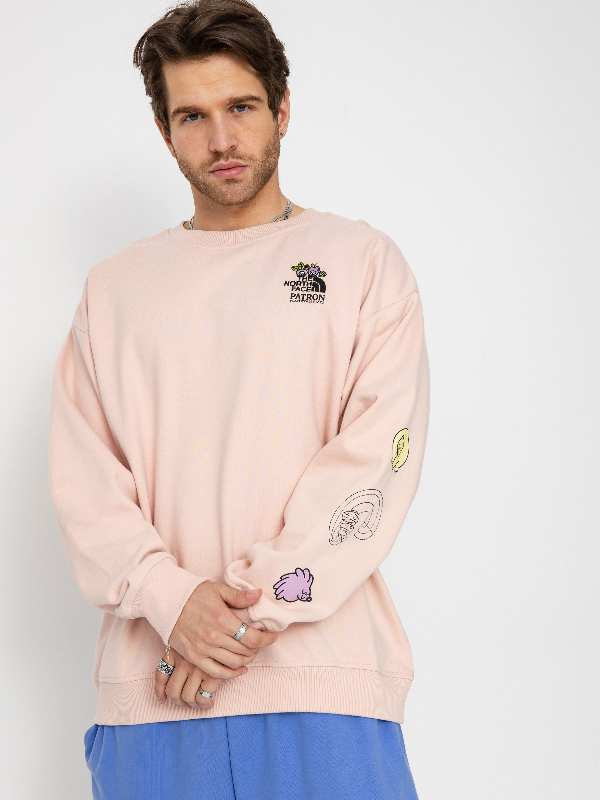 The North Face Mountain Cleanup Oversized Sweatshirt (pink moss)