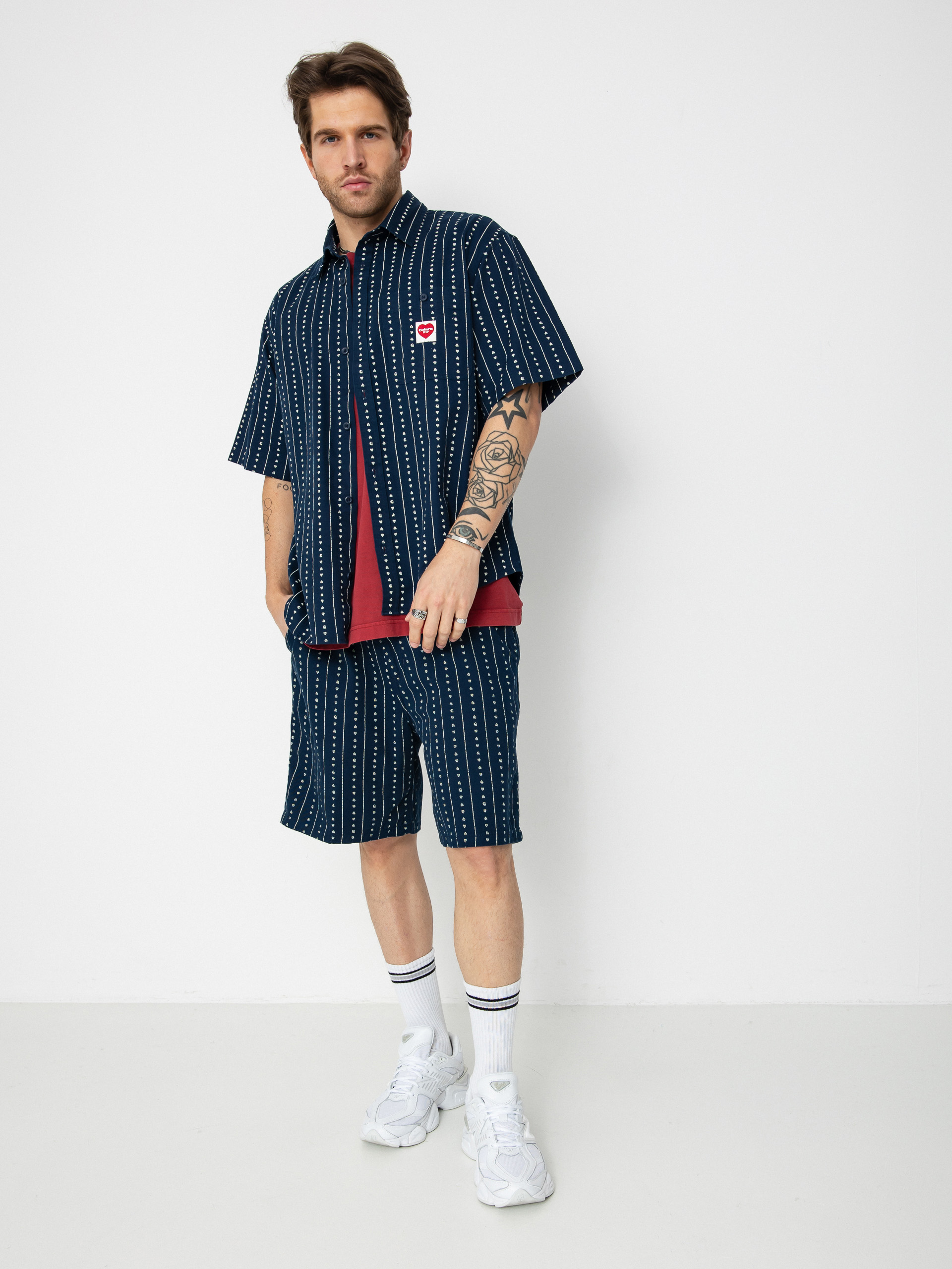 Carhartt WIP Drewe Shirt (heart c pinstripe/ink/natural)