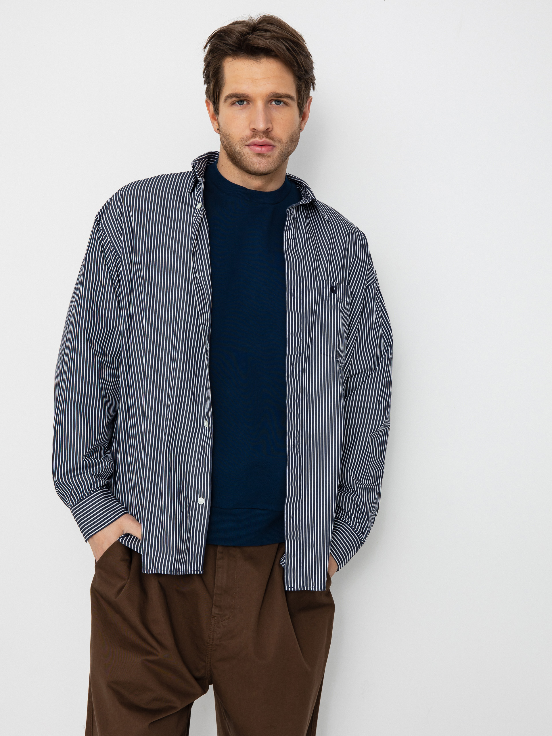 Carhartt WIP Shirt Notus - navy blue (arvin stripe/space)