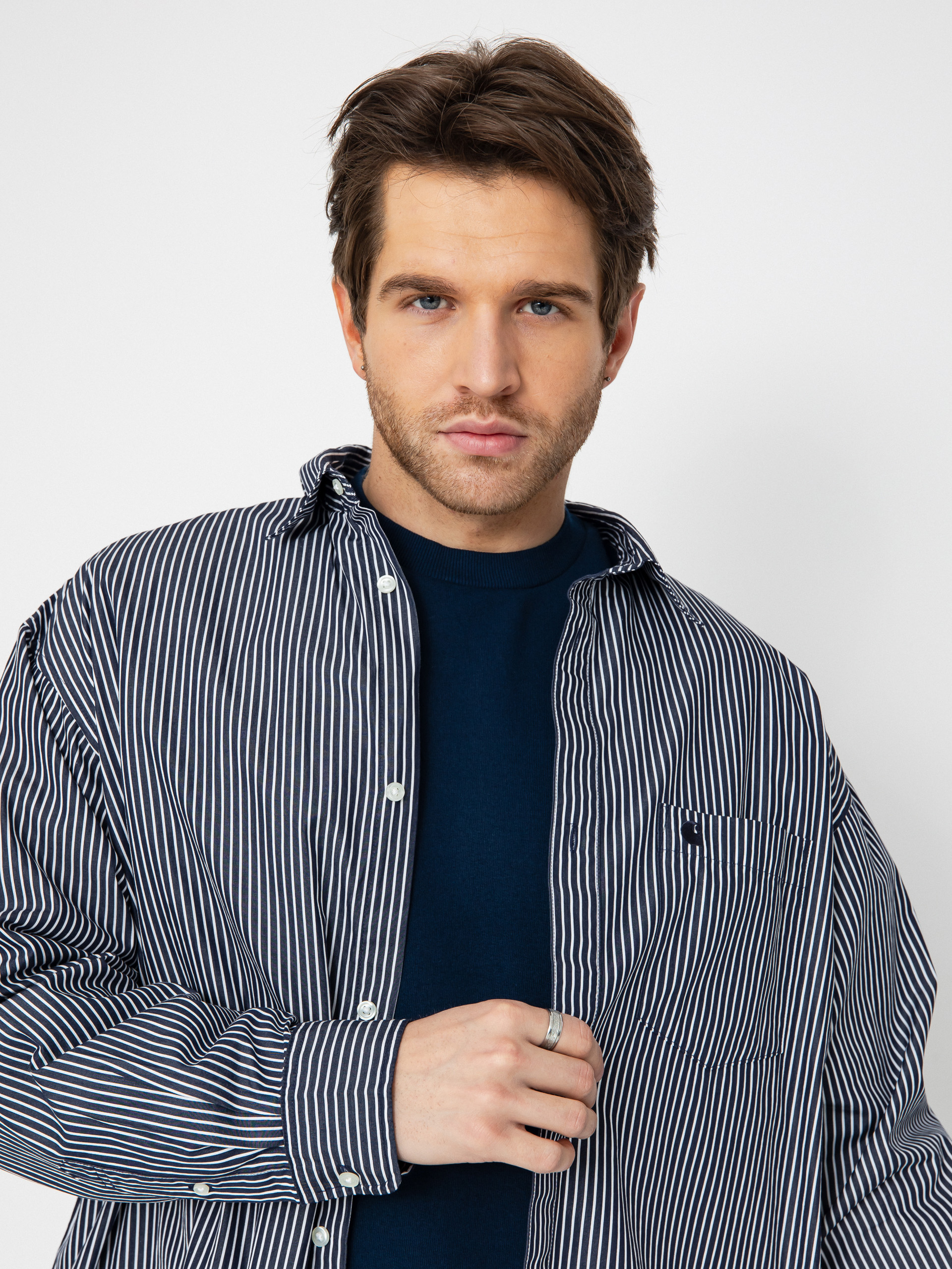 Carhartt WIP Shirt Notus - navy blue (arvin stripe/space)