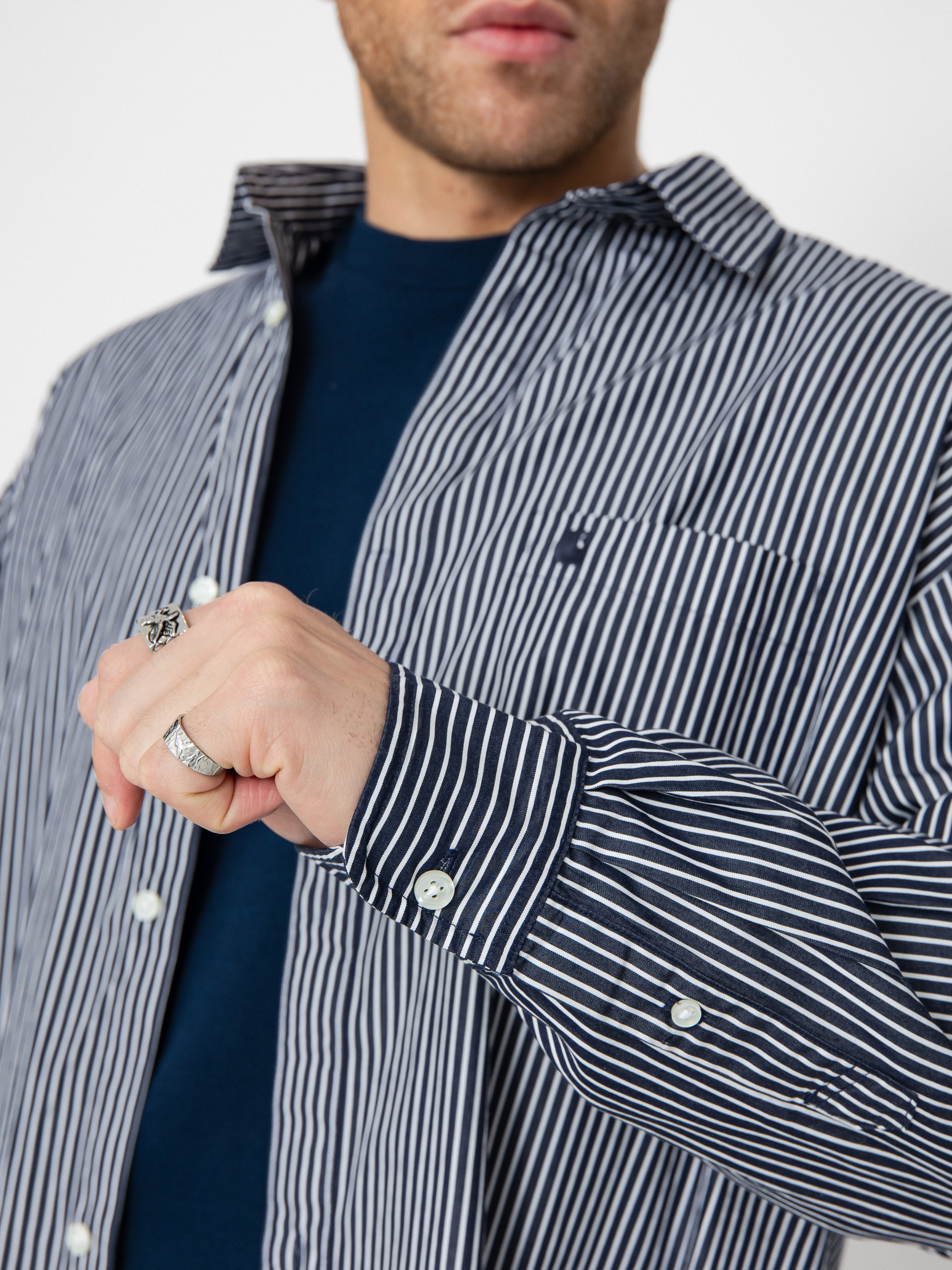 Carhartt WIP Shirt Notus - navy blue (arvin stripe/space)