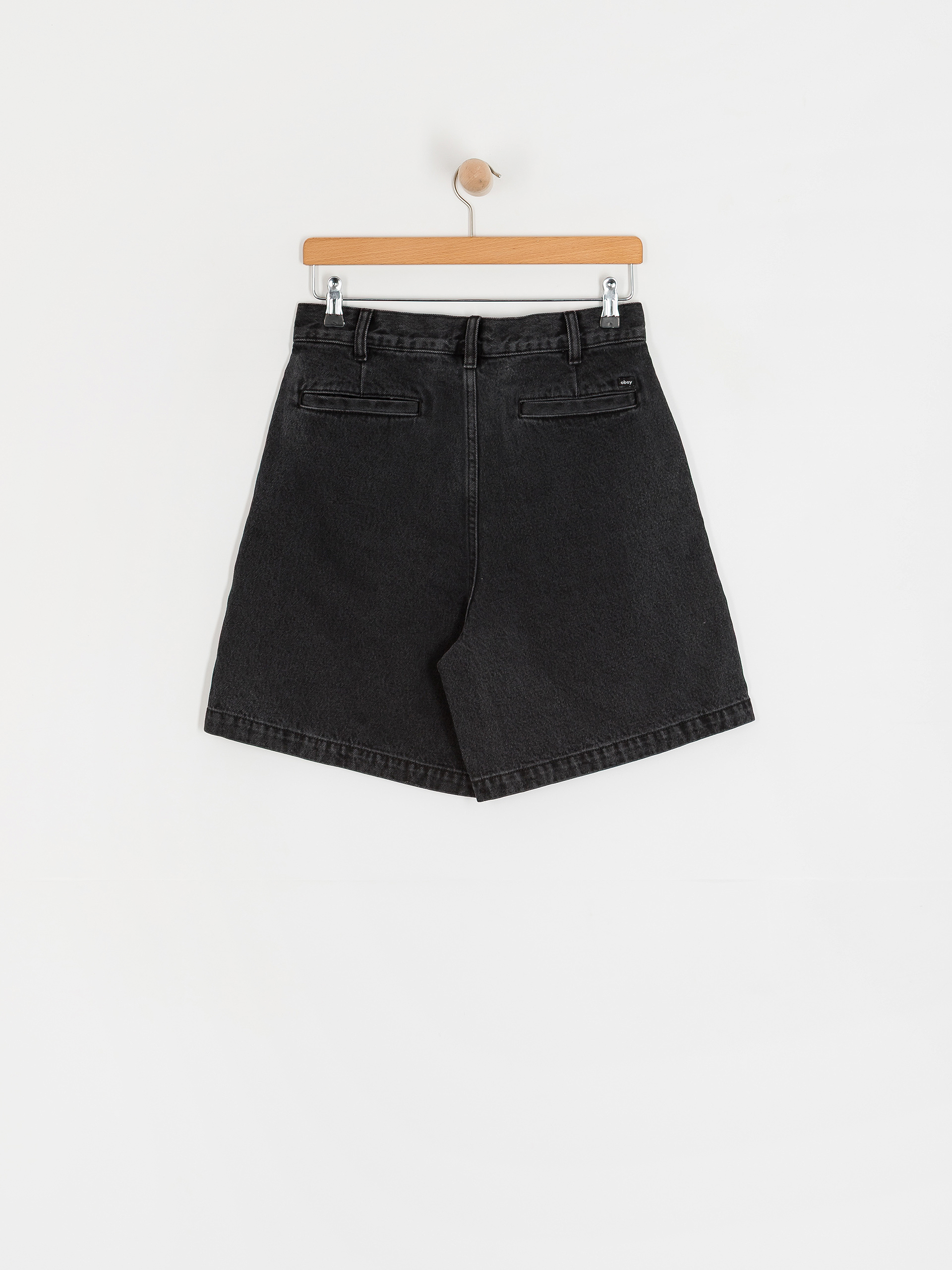 OBEY Eli II Denim Pleated Shorts Wmn (black ash)