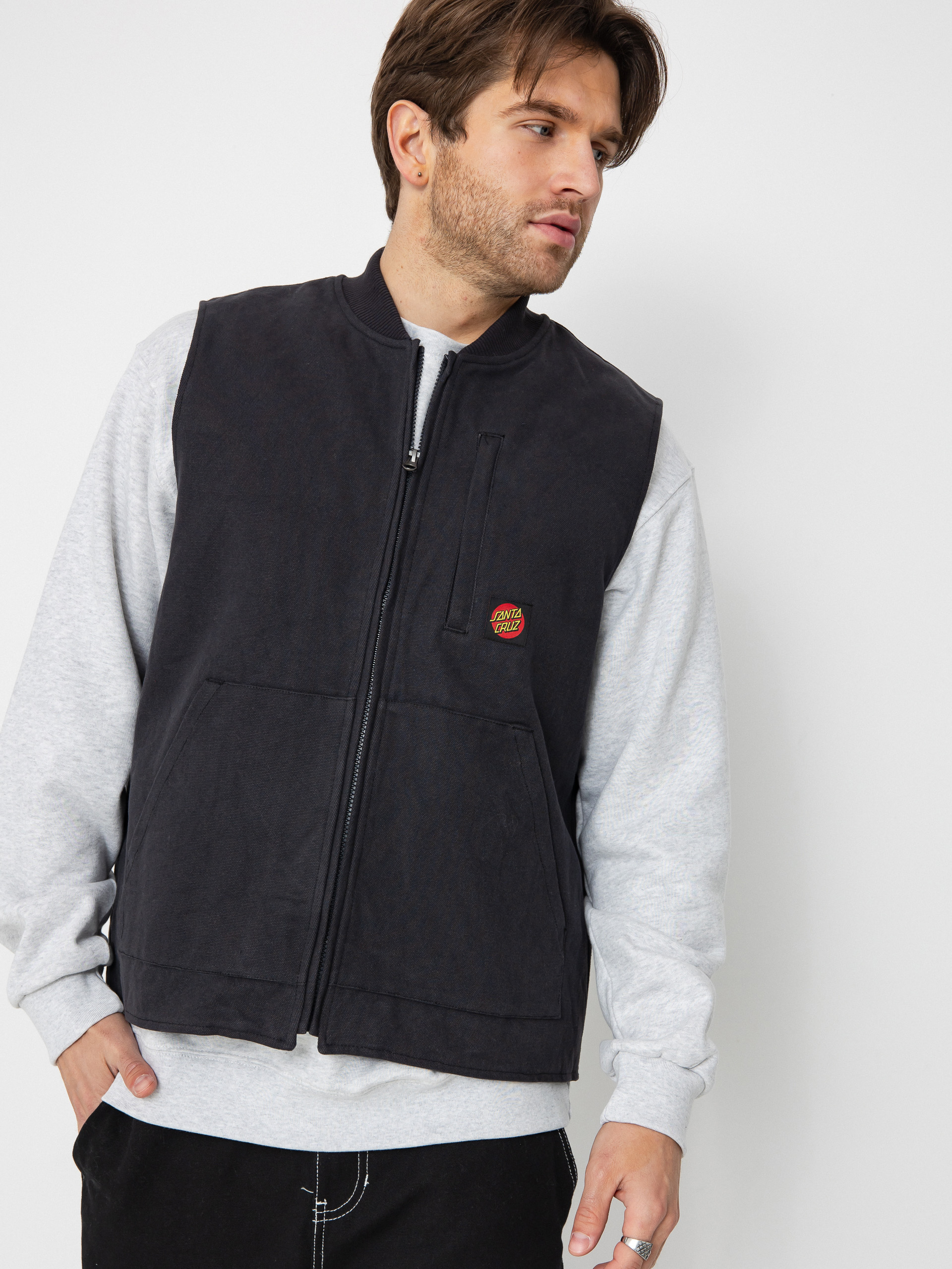 Santa Cruz Classic Label Weste (washed black)