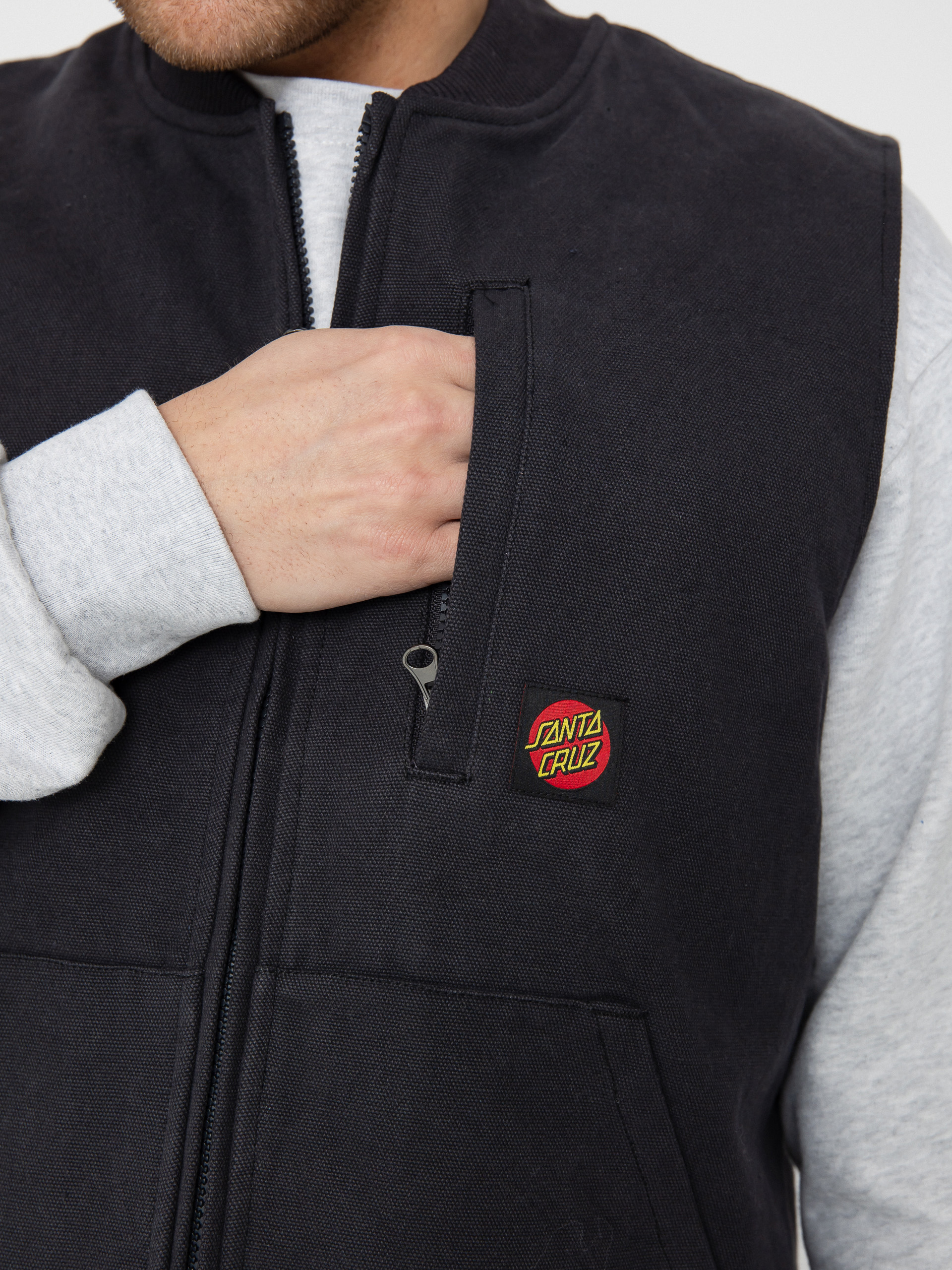 Santa Cruz Classic Label Weste (washed black)