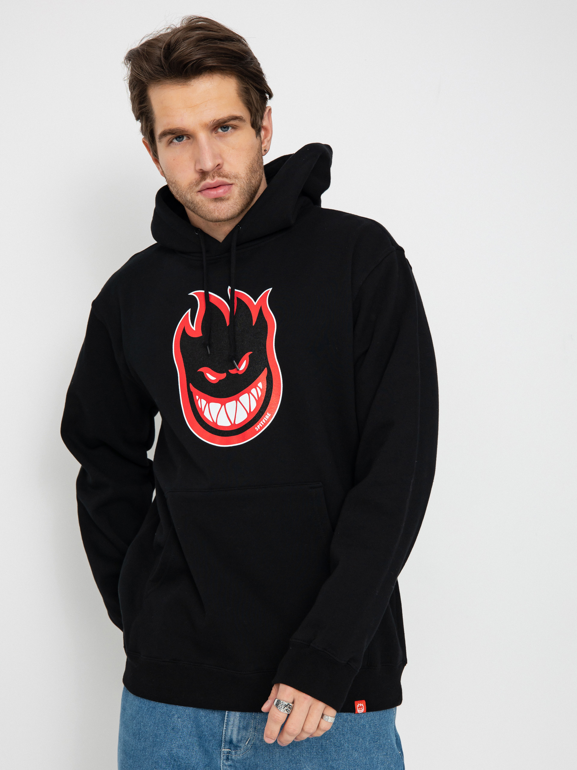 Spitfire Bighead Fill HD Hoodie - black (black/black red & white