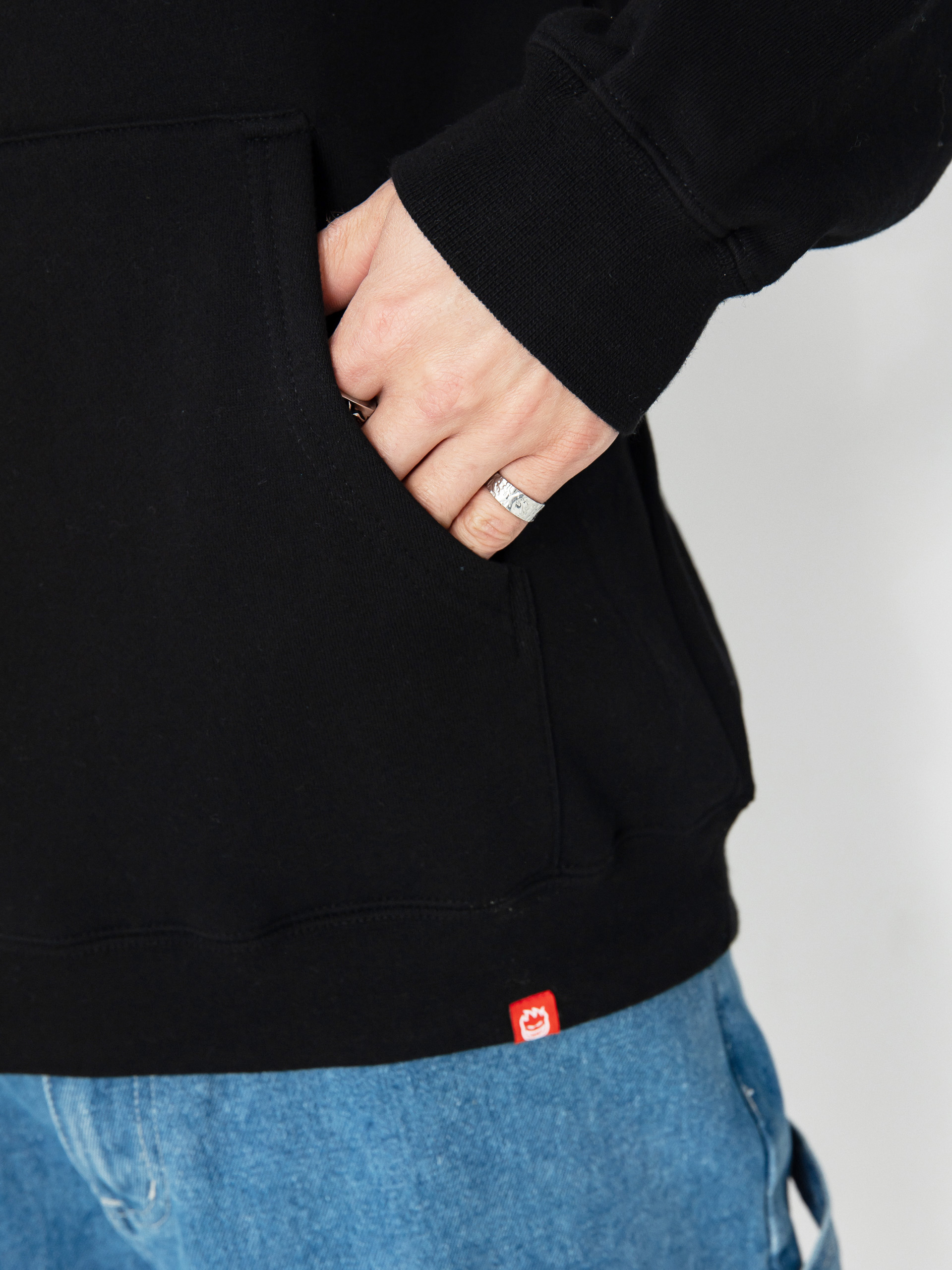 Spitfire Bighead Fill HD Hoodie (black/black red & white print)