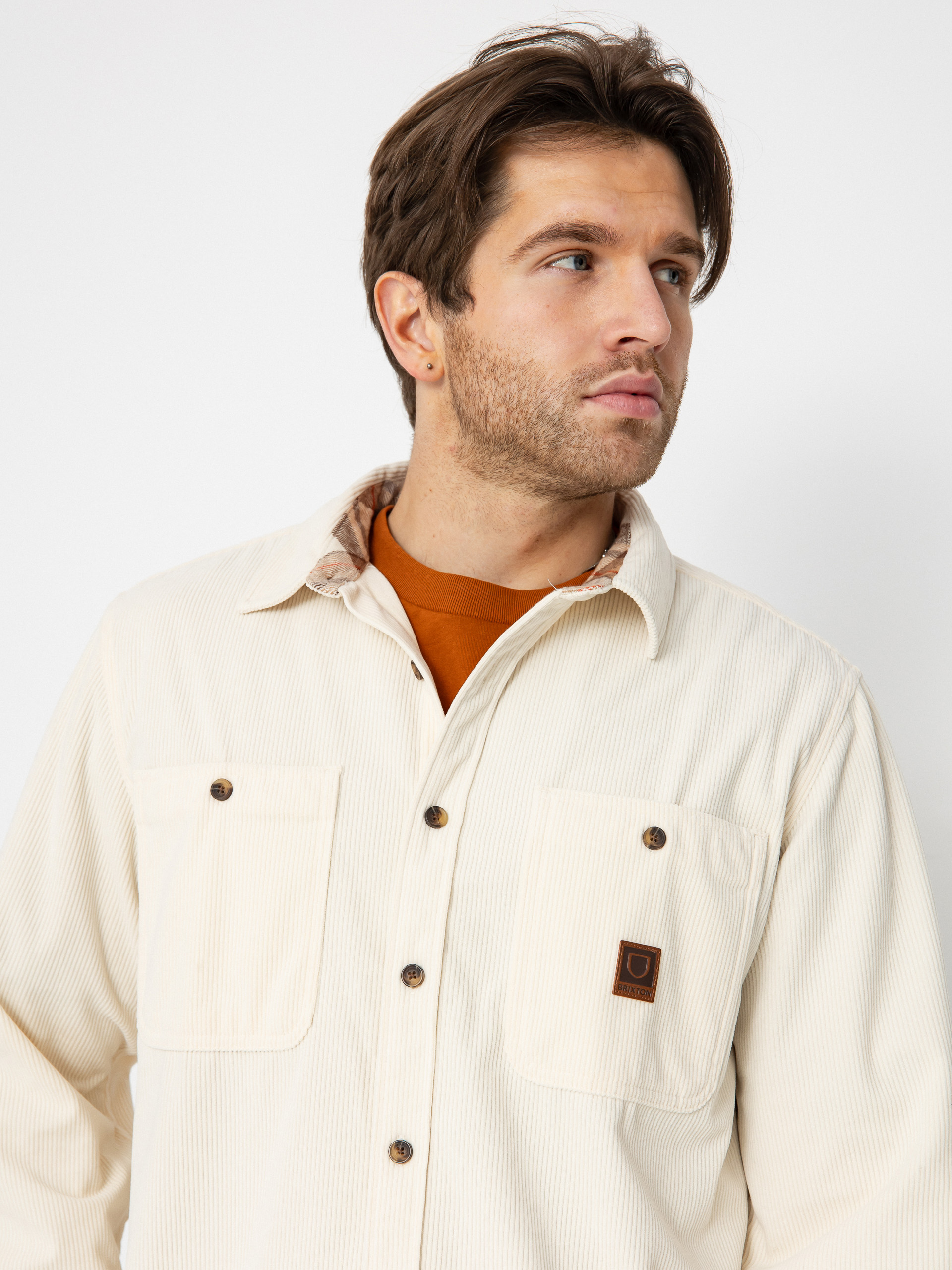 Brixton The Field Corduroy Overshirt Hemd (whitecap)