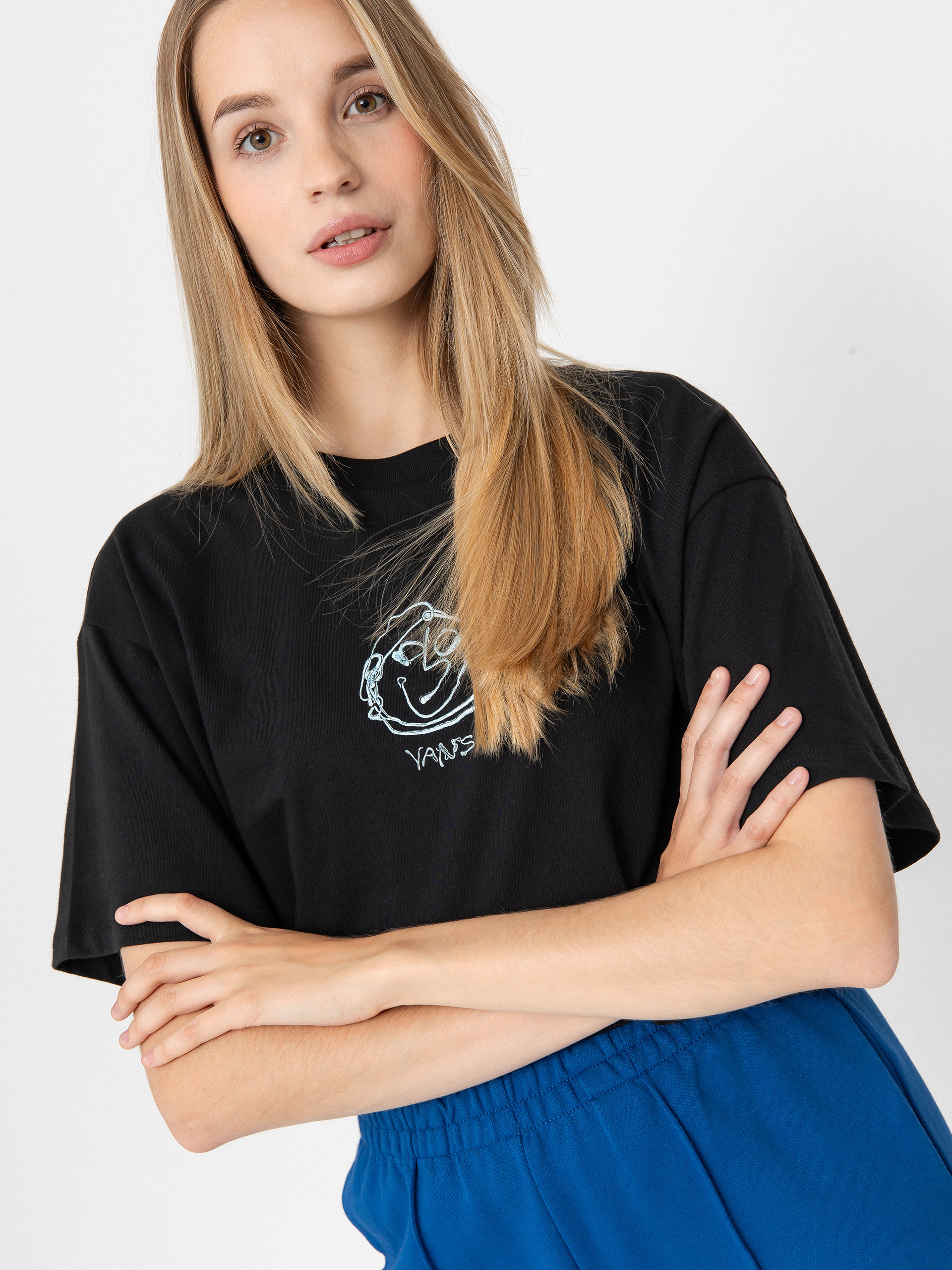 Vans Grinning Face Relax Crop Wmn T-Shirt (black)