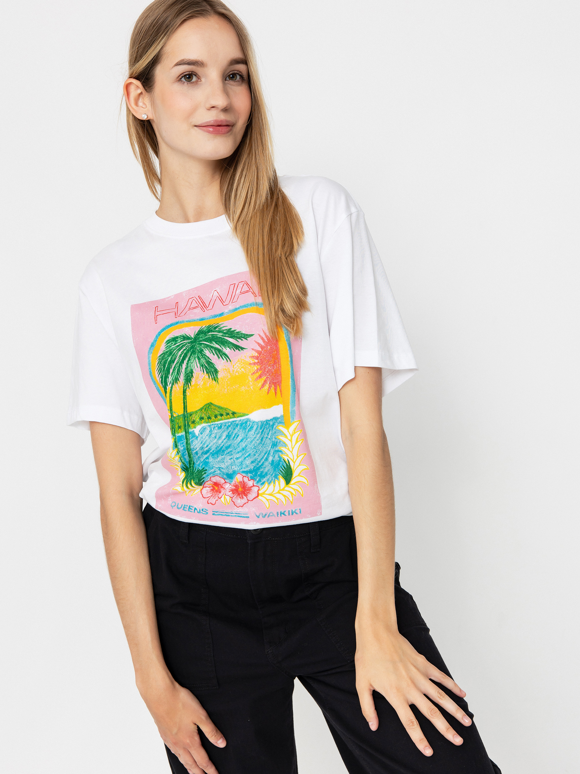 Roxy Atlas Hangloose T-shirt Wmn - white (bright white hawaii)