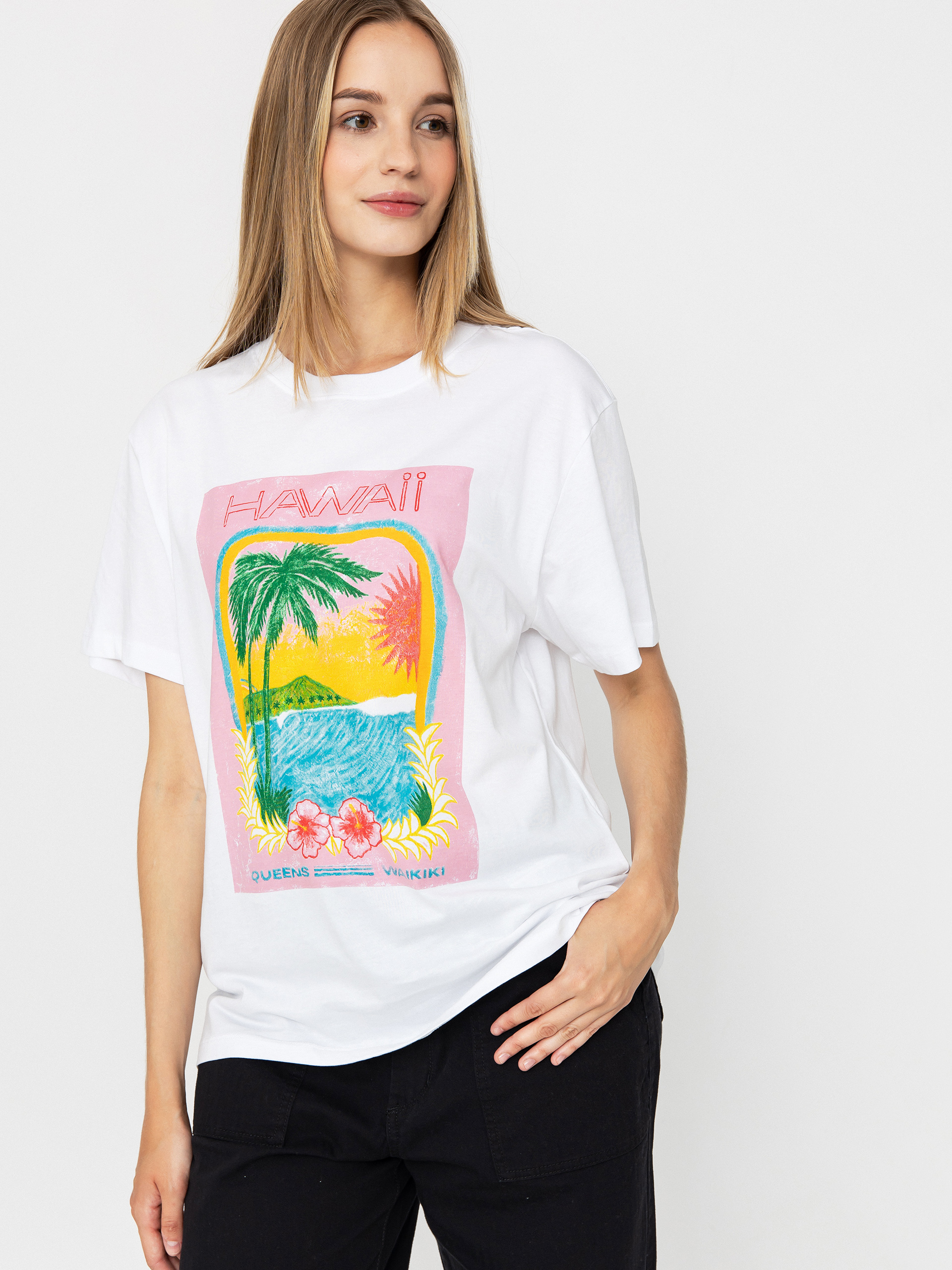 Roxy Atlas Hangloose T-shirt Wmn (bright white hawaii)