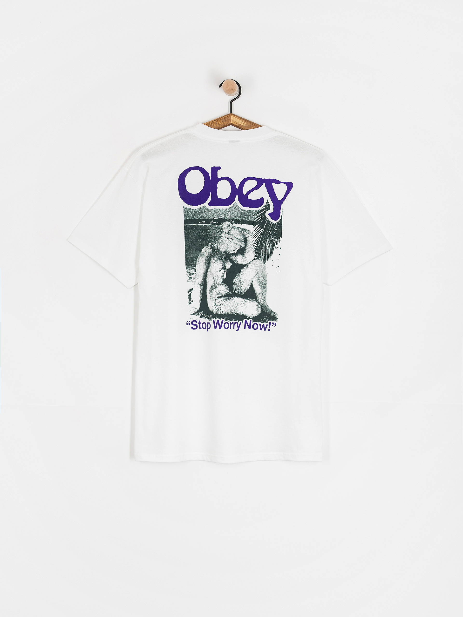 OBEY Stop Worry Now T-shirt (white)